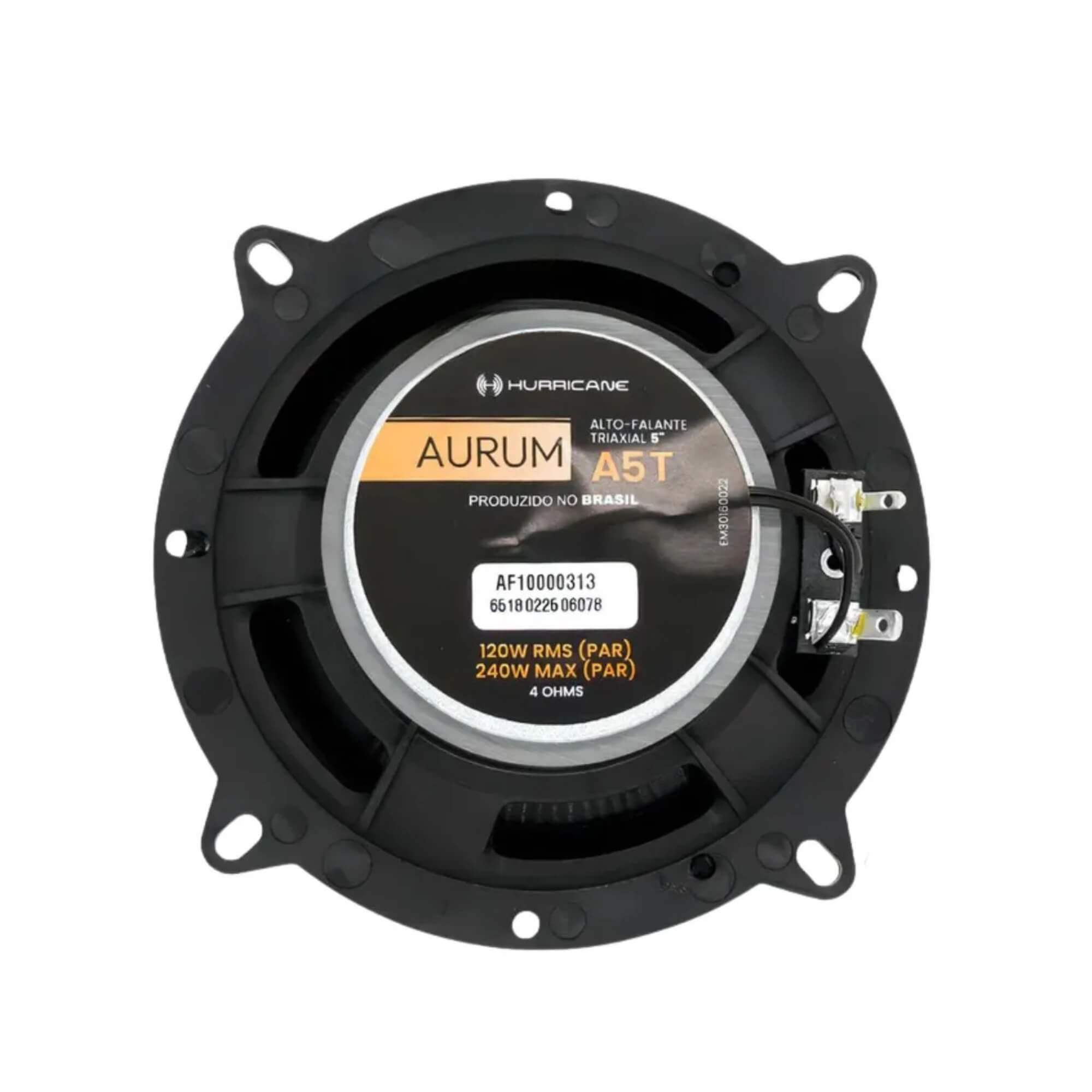 Par de Alto Falantes Triaxial A5 T  5" 120W RMS 4Ohms Hurricane - AF10000313