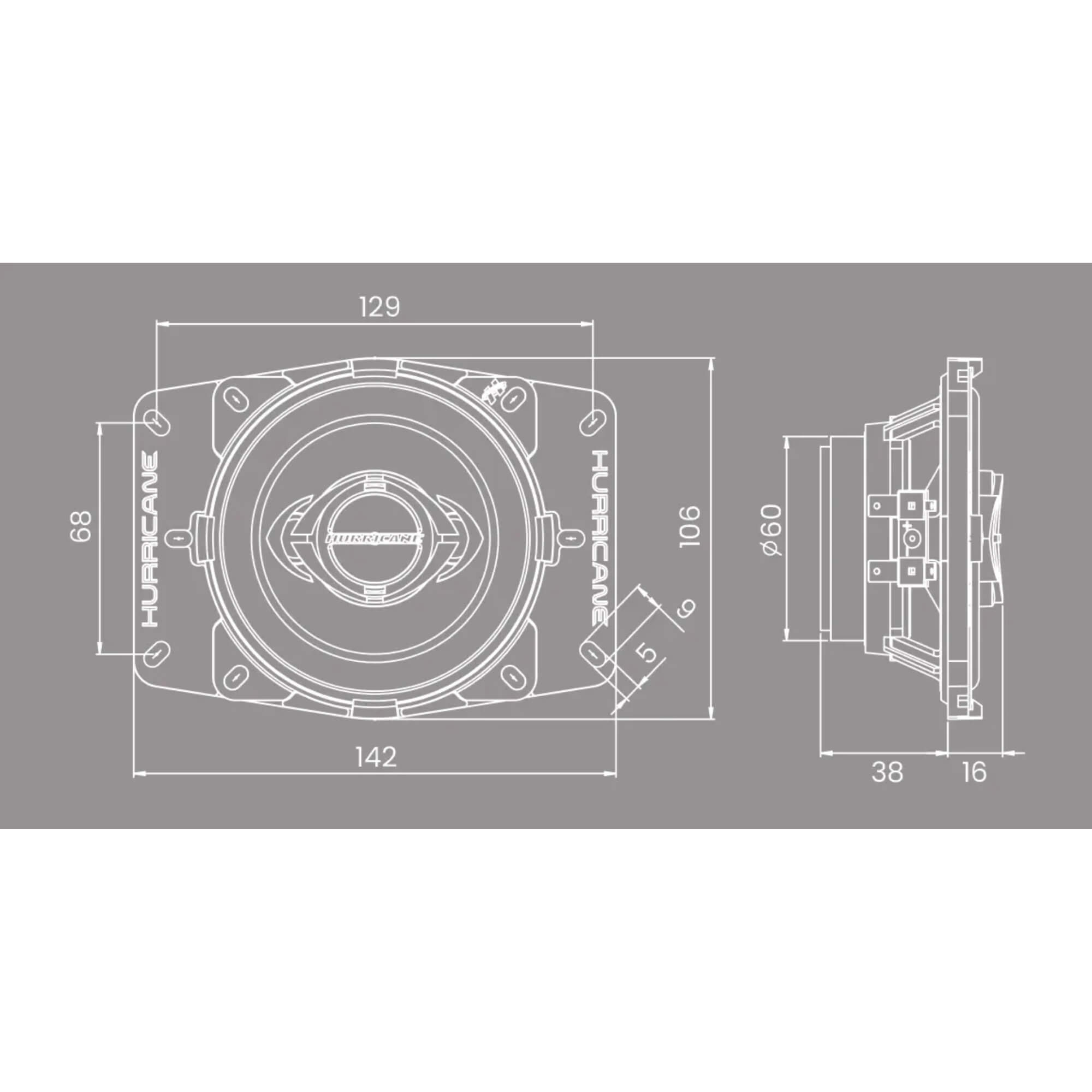 Par de Alto Falantes Quadriaxial CM446 110W Rms 4Ohms Hurricane - AF10000291