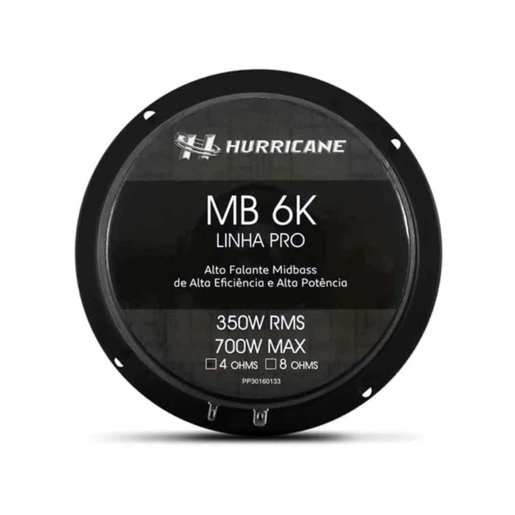 Par de Alto Falantes Midbass 6" MB 6k 700W Rms 4Ohms Hurricane - AF10000179