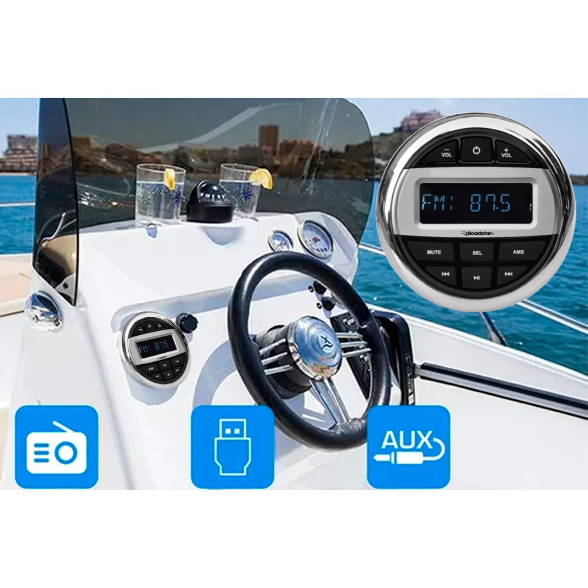 Rádio AM/FM MP3 Player Marítimo Marine Line Roadstar - RS-502M BR