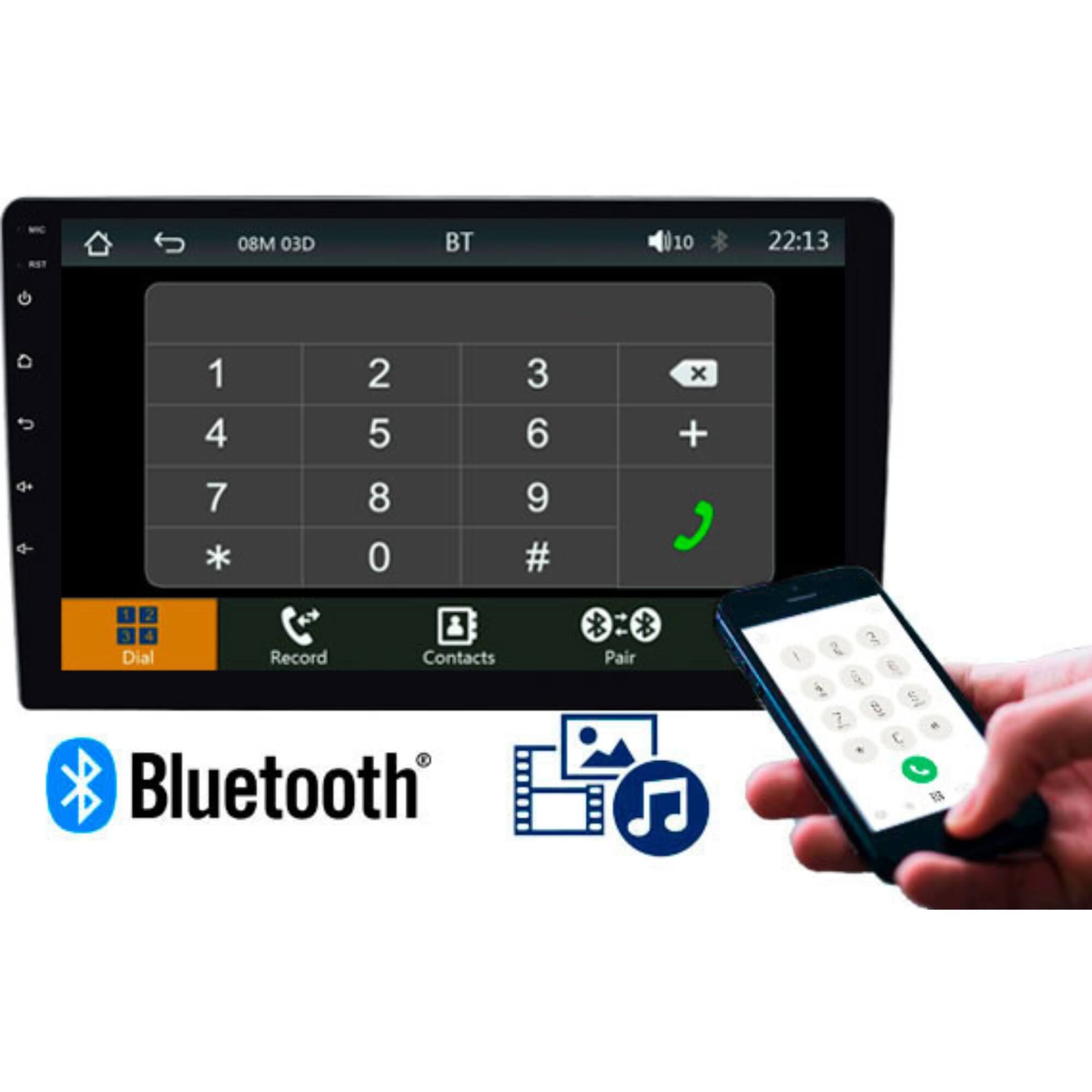 Multimídia MP5 Pro Line CarPlay Sem Fio Tela Full Touch 9" IPS Capacitiva Roadstar - RS9200BR MI