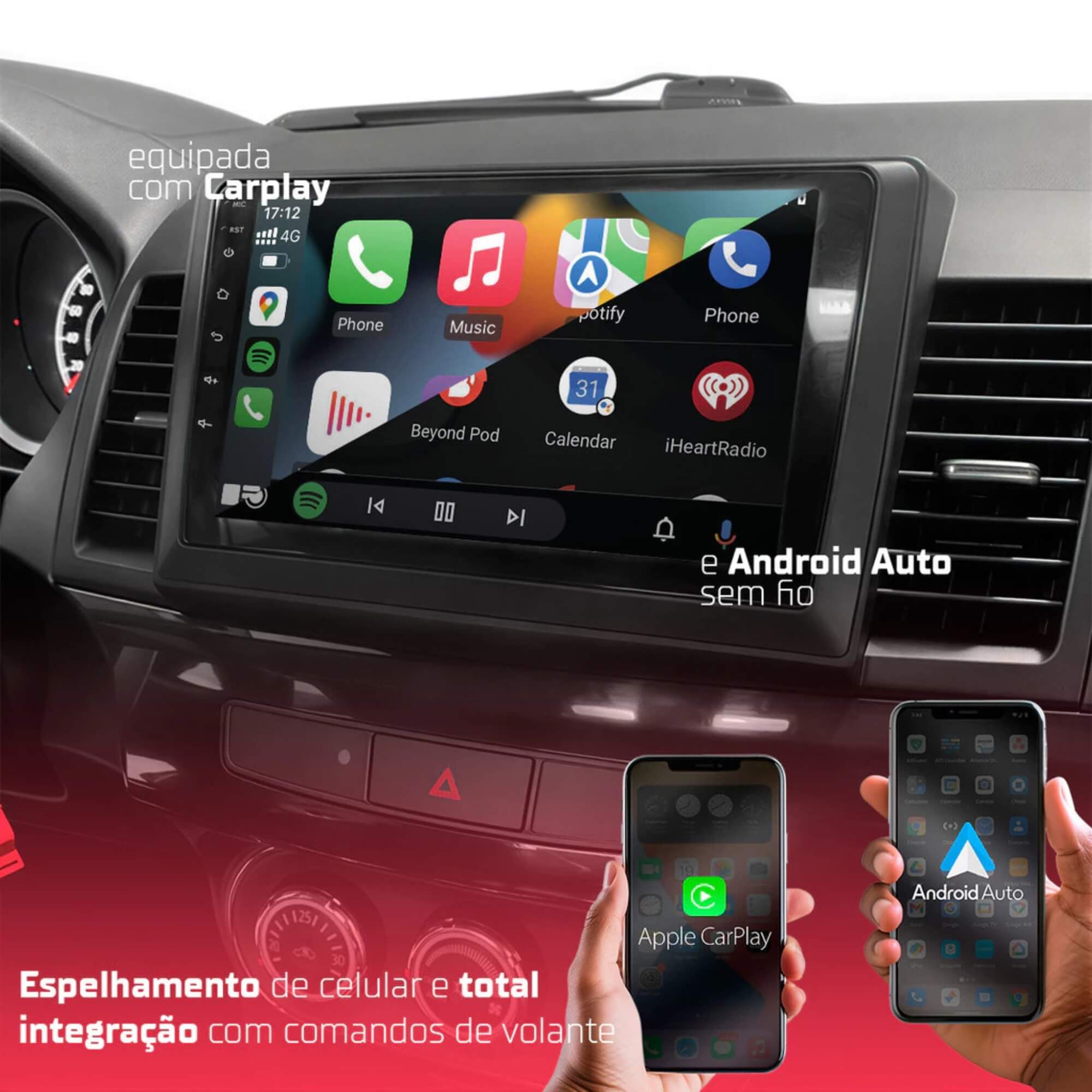 Multimídia Android 10'' com Carplay Android Auto Roadstar - RS1019BR MI
