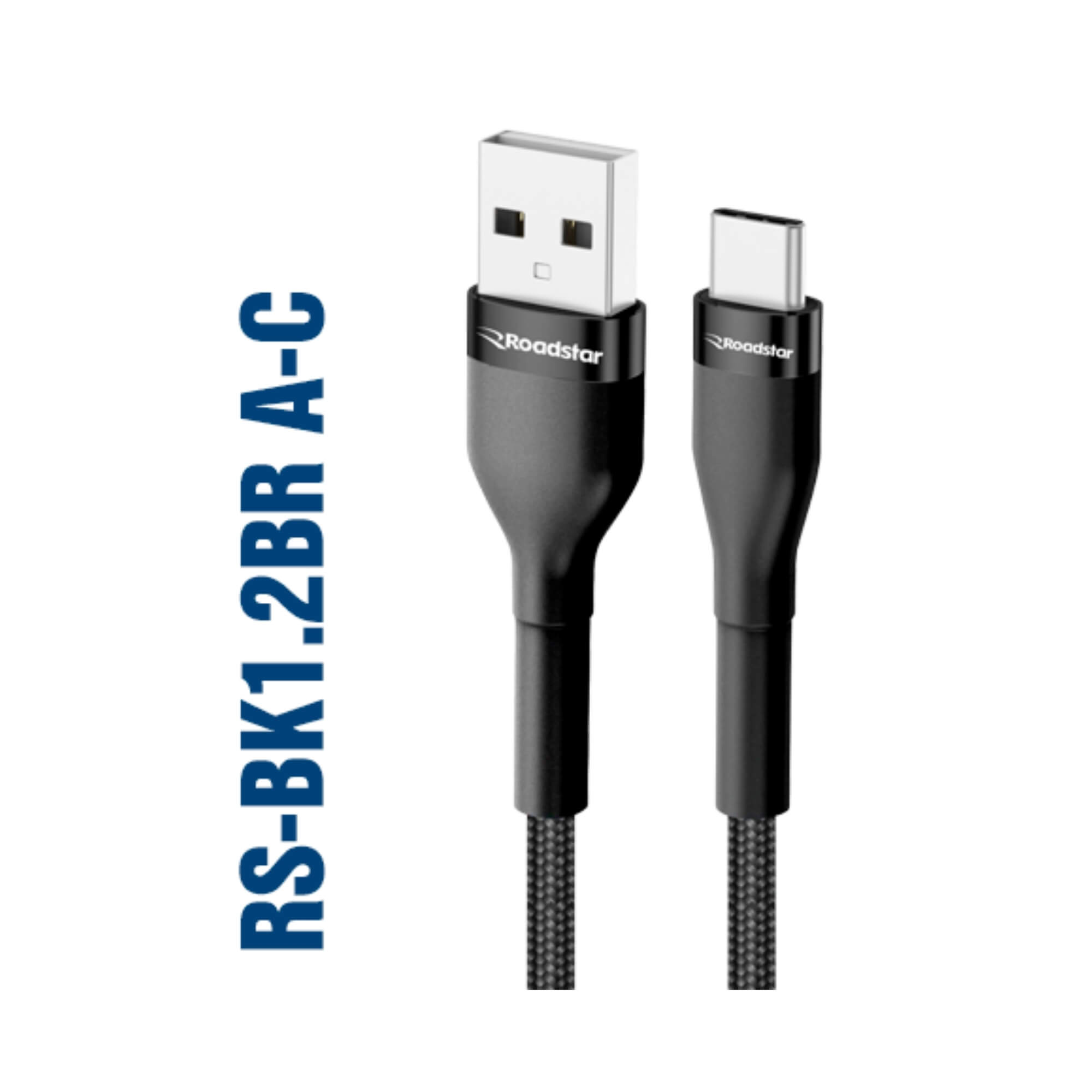 Cabo de Carregamento USB-A / USB-C cor Preto Roadstar - RS-BK1.2BR A-C MI