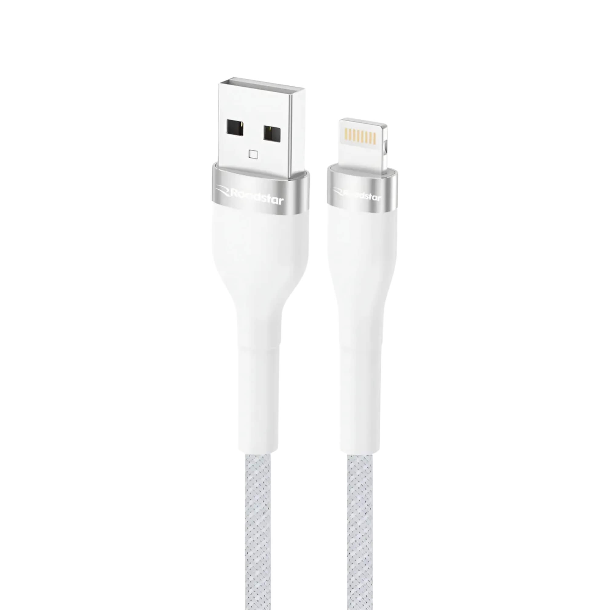 Cabo de Carregamento USB-A / Lighning cor Branco Roadstar - RS-W1.2BR A-L MI