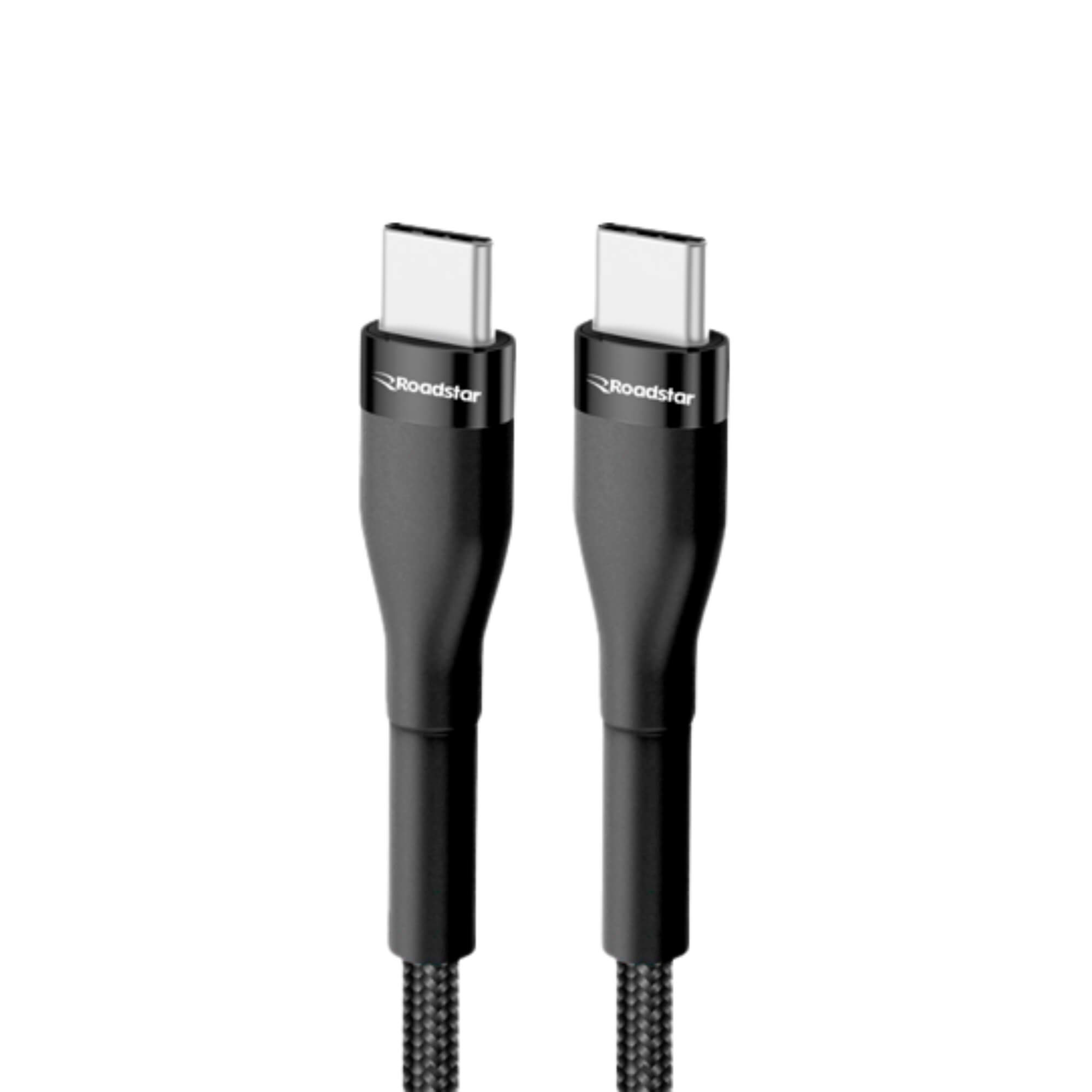 Cabo de Carregamento USB-C / USB-C cor Preta Roadstar - RS-BK1.2BR C-C MI