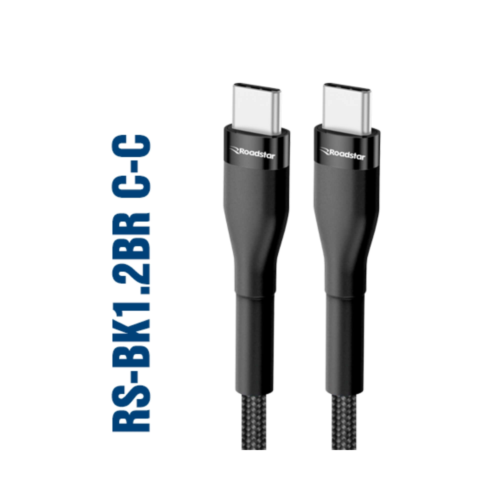 Cabo de Carregamento USB-C / USB-C cor Preta Roadstar - RS-BK1.2BR C-C MI