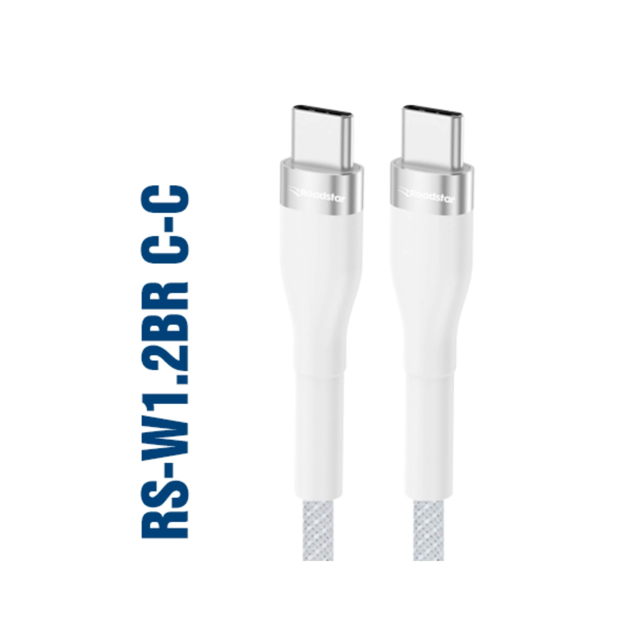 Cabo de Carregamento USB-C / USB-C cor Branca Roadstar - RS-W1.2BR C-C MI