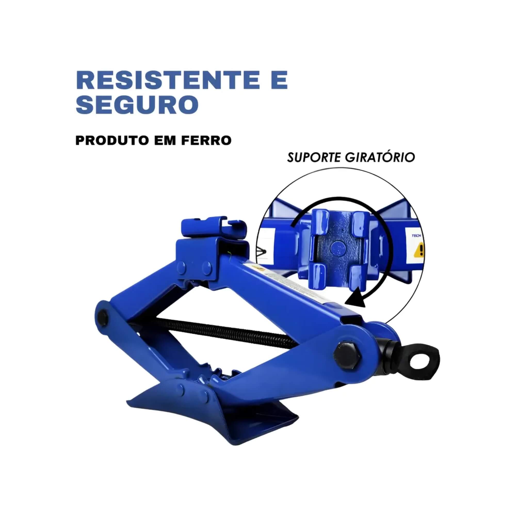 Macaco Sanfona 1.5 Tonelada cor Azul Tech One - PW-E-0429