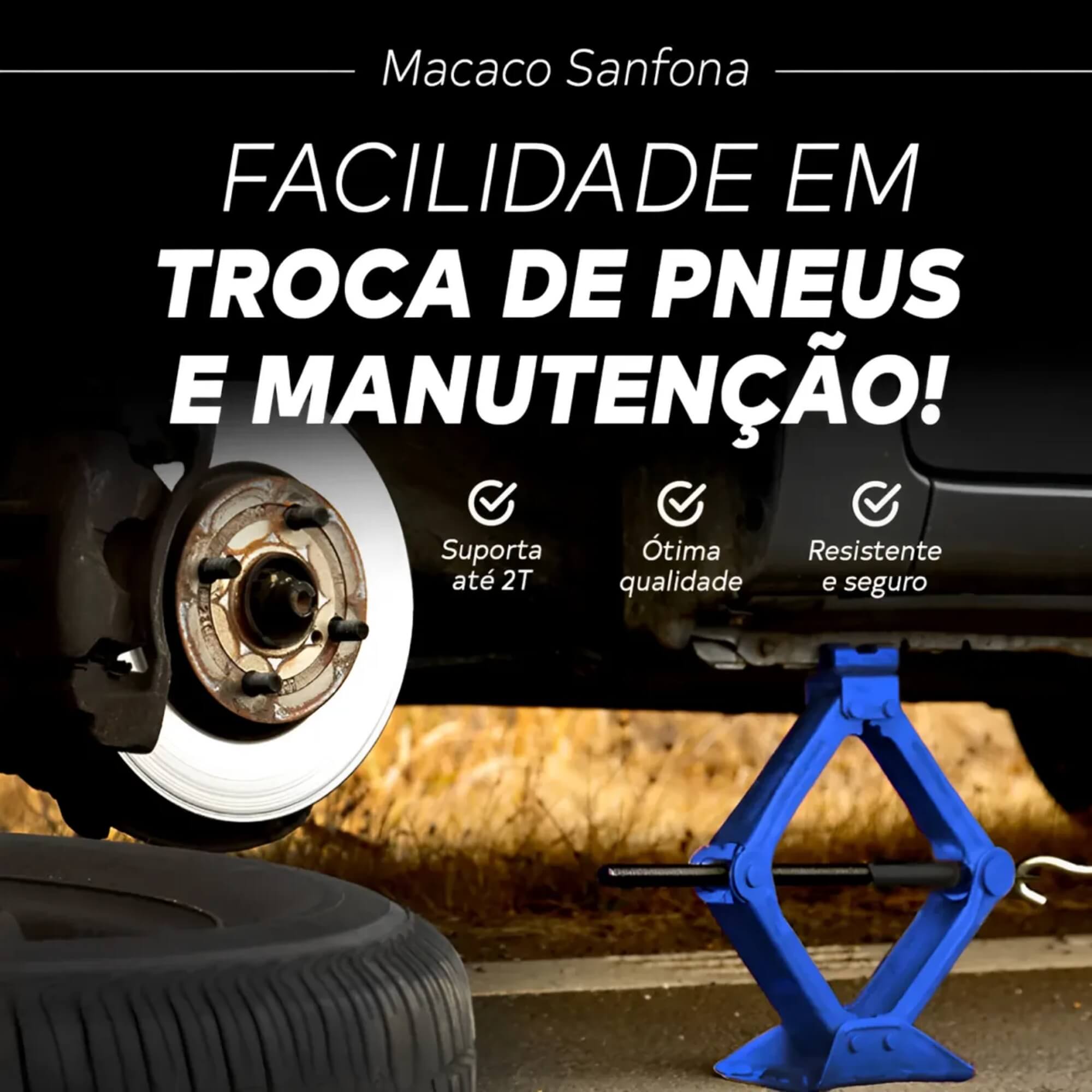 Macaco Sanfona 2 Toneladas cor Azul Tech One - PW-E-0430