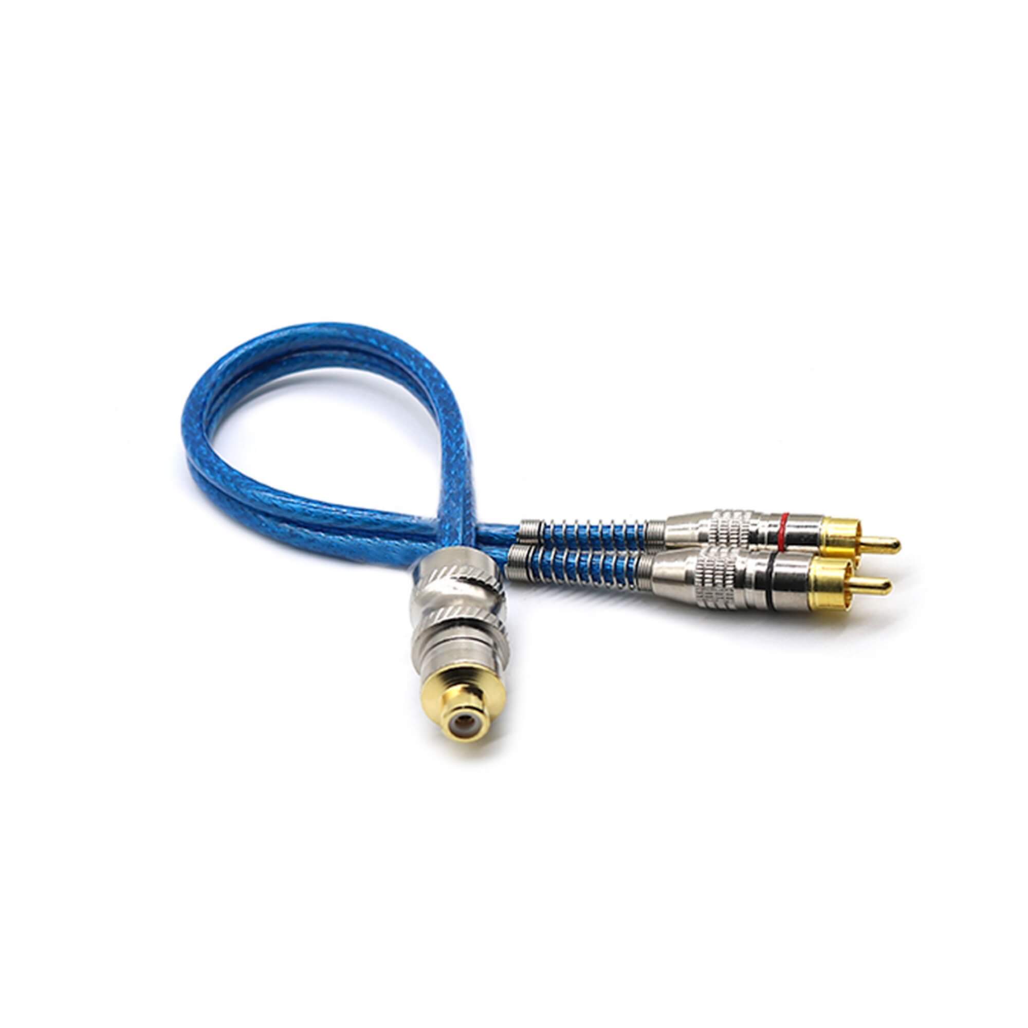 Cabo RCA Y Prime Plug de Metal 5mm Azul 1F 2M Svart Tech One - PW-B-0748