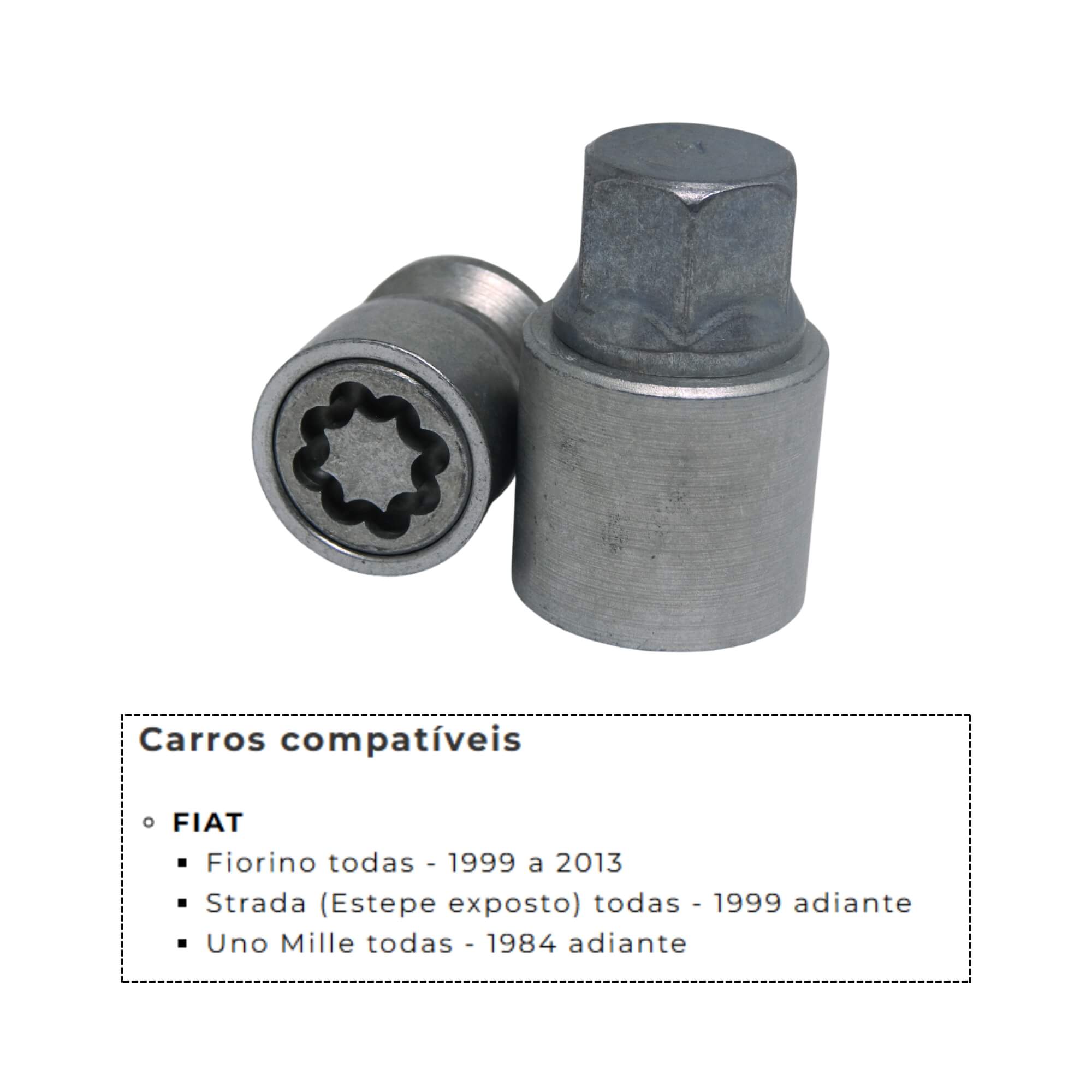 Kit Parafusos Antifurto Starlock compatível c/ Fiorino, Strada e Uno Mille Farad - DF3/E 4170