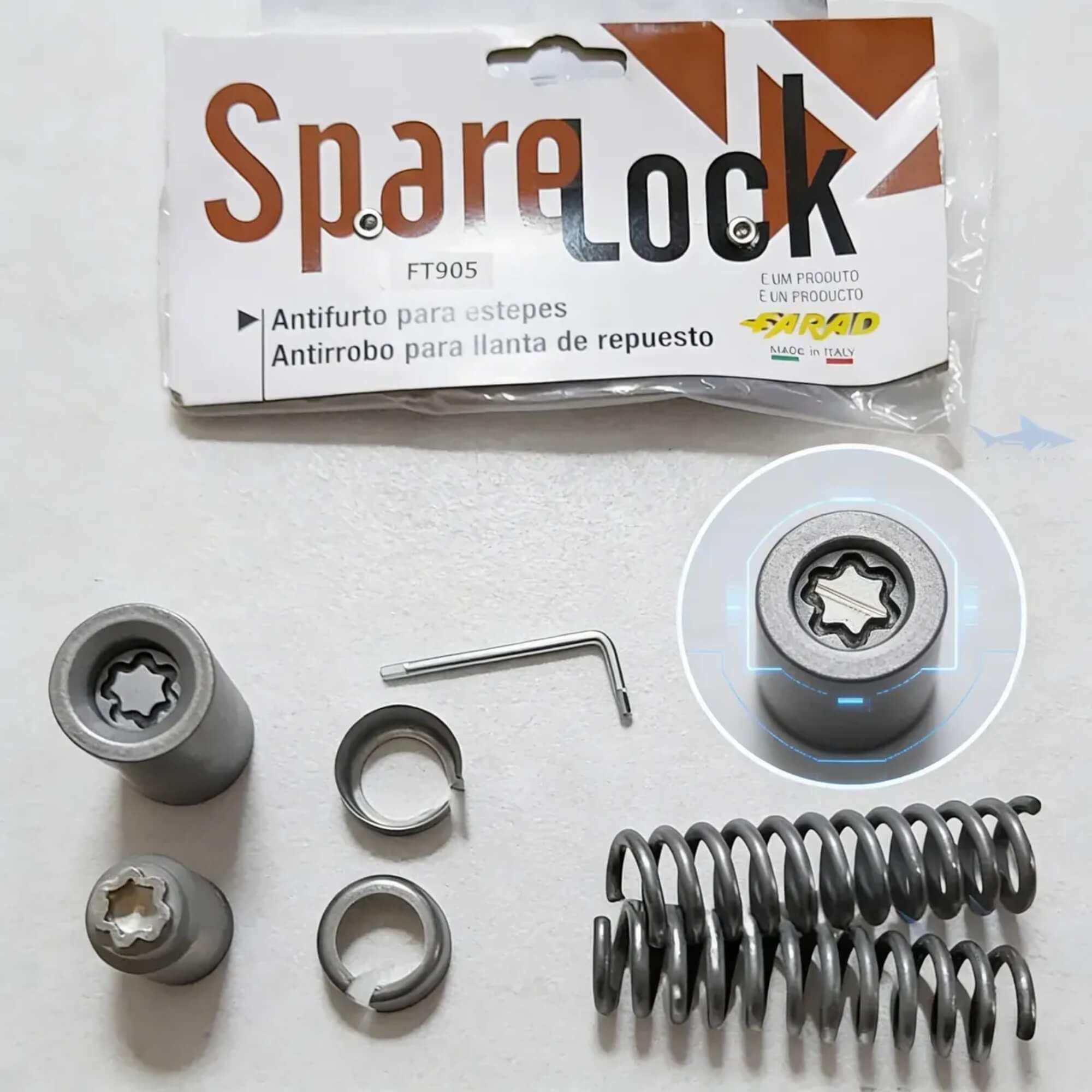 Antifurto do Estepe Sparelock p/ Dakota 2026 e Titano 265/60 R18 2023 Farad - FT905 7274