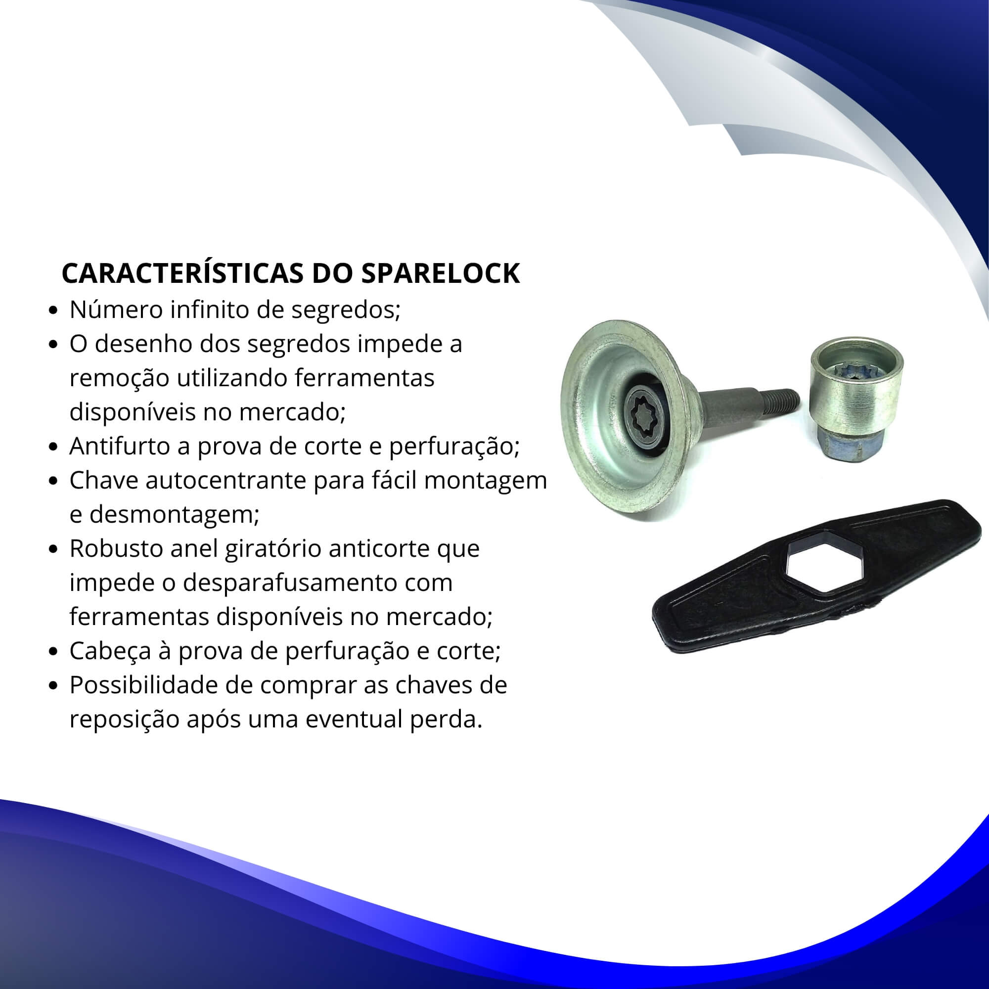 Antifurto do Estepe Sparelock compatível c/ Kardian 185/65 R15 24/25 Farad - FT52 6745