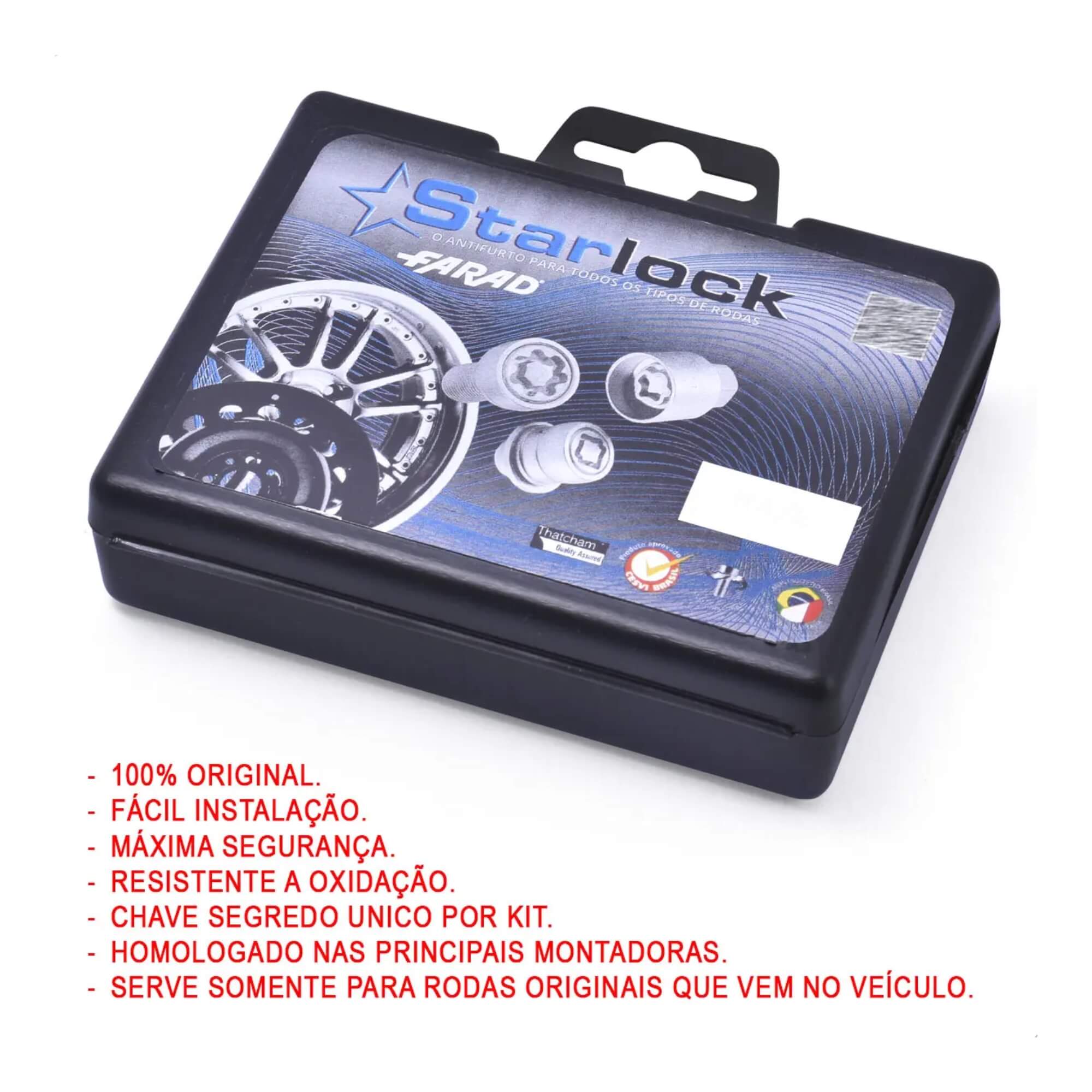 Kit Parafusos Antifurto Starlock compatível c/ Fiat Farad - A2C/E 4036