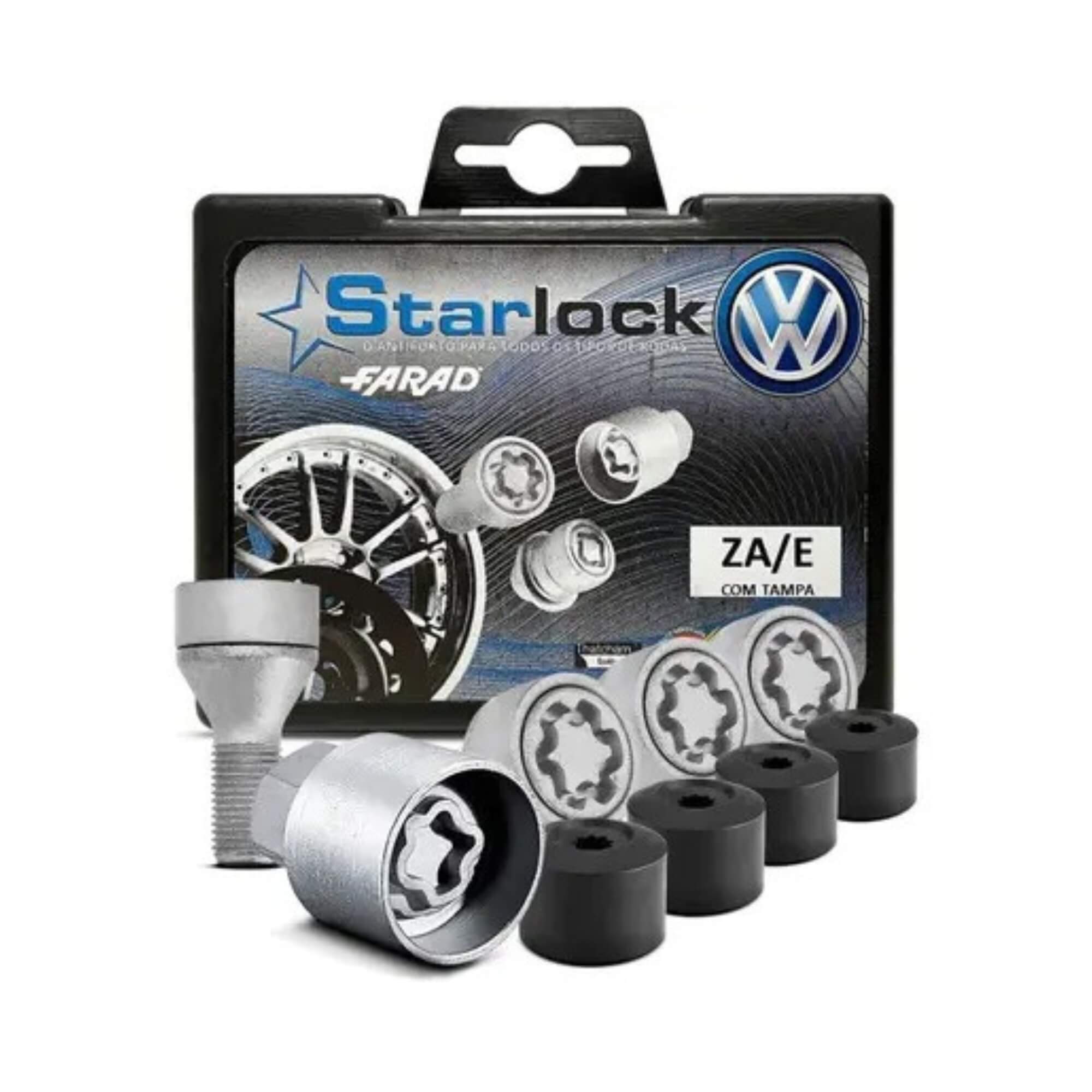 Kit Parafusos Antifurto Starlock com Tampa compatível c/ Chery/Omoda/Jaecoo/VW Farad - ZA/E 3993