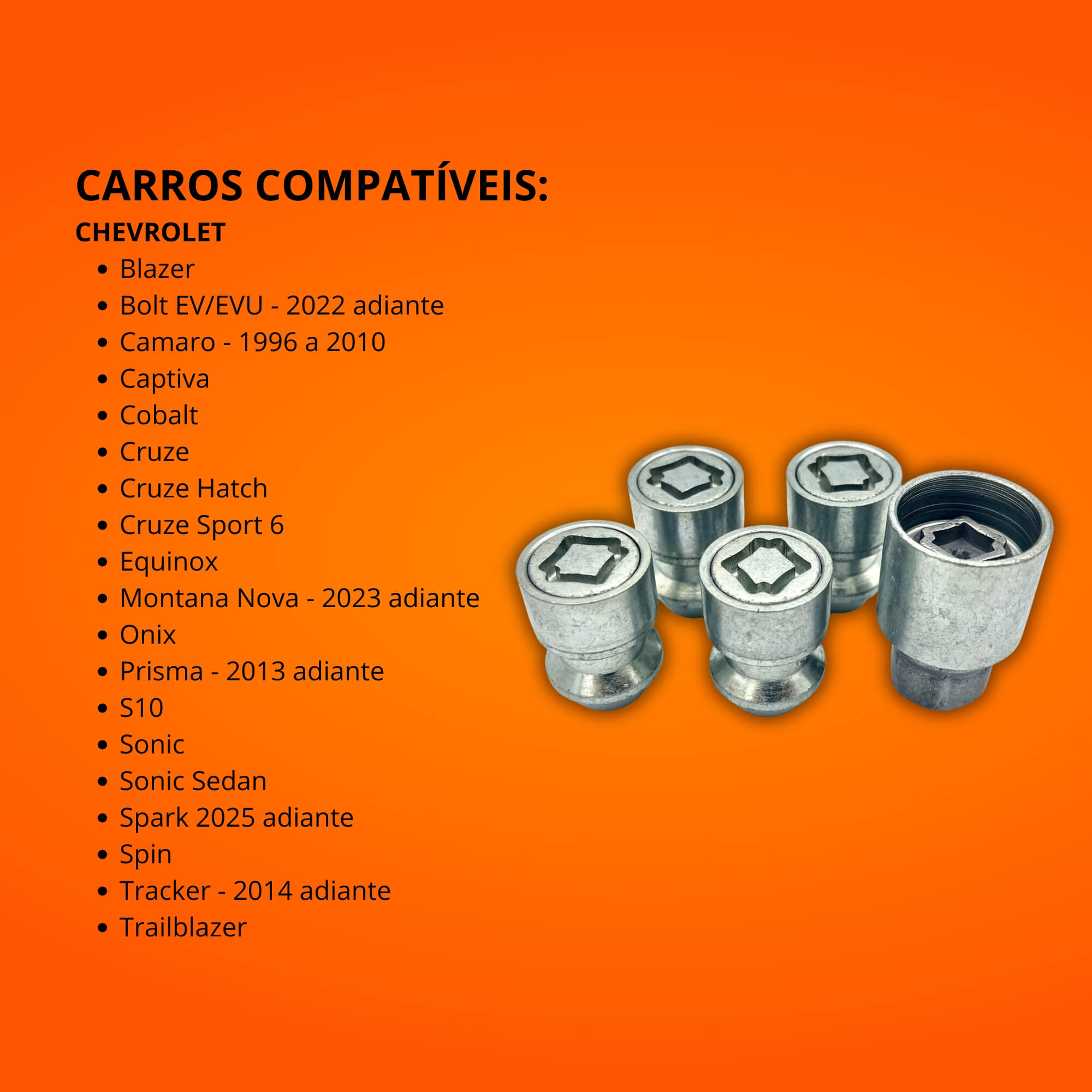 Kit Porcas Antifurto Starlock compatível c/ Chevrolet/Fiat/Foton/GWM/Volvo Farad - H/E 3919