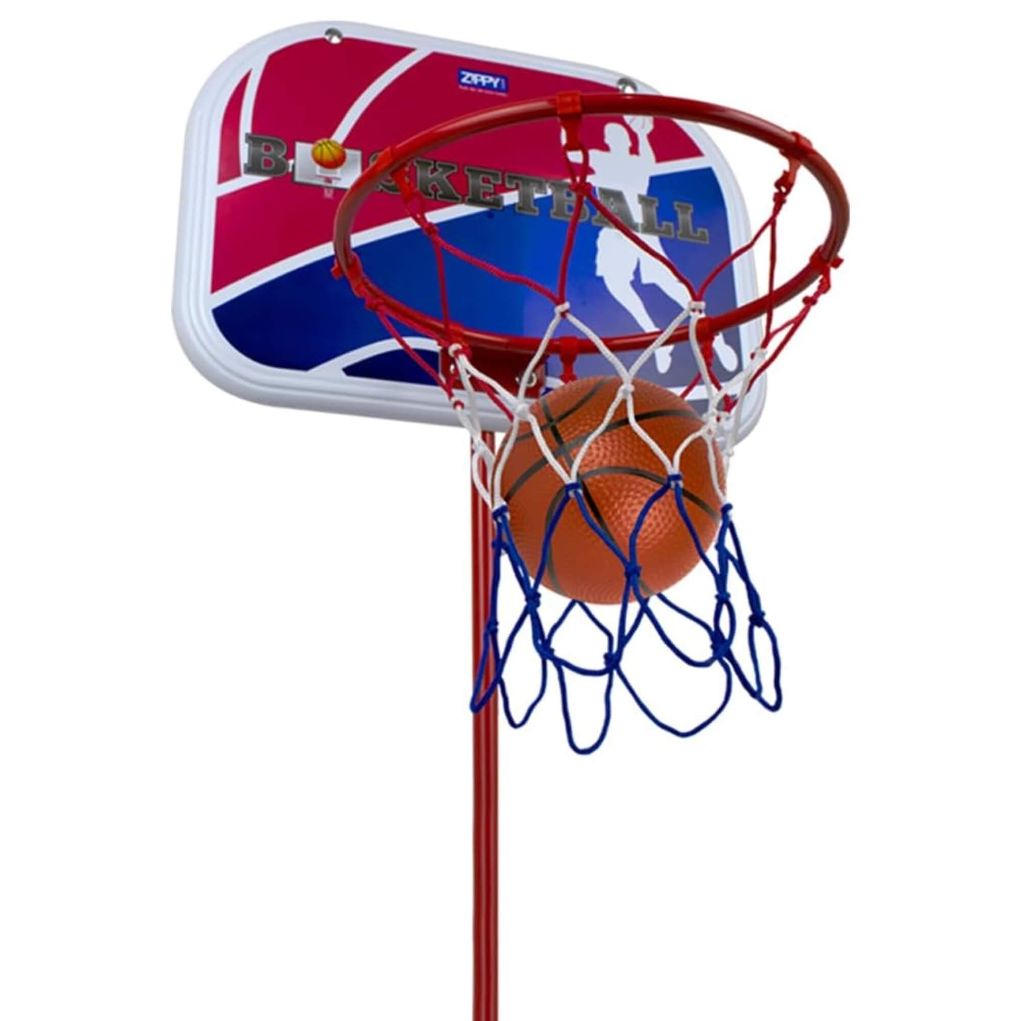 Tabela de Basquete 2 em 1 Ajustável c/ Bomba e Bola Zippy Toys - 8601