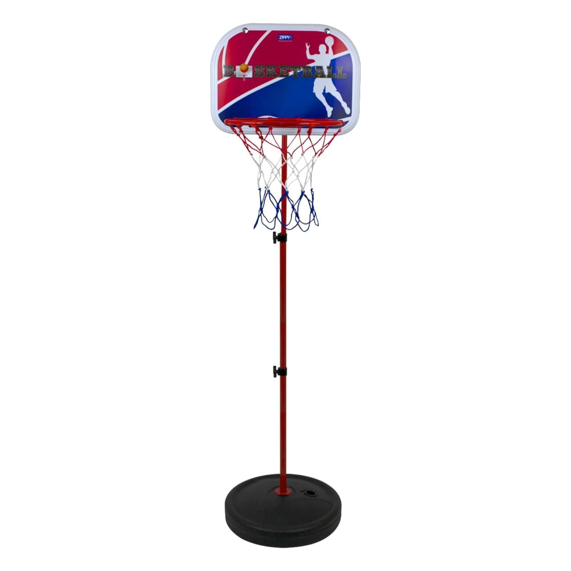 Tabela de Basquete 2 em 1 Ajustável c/ Bomba e Bola Zippy Toys - 8601