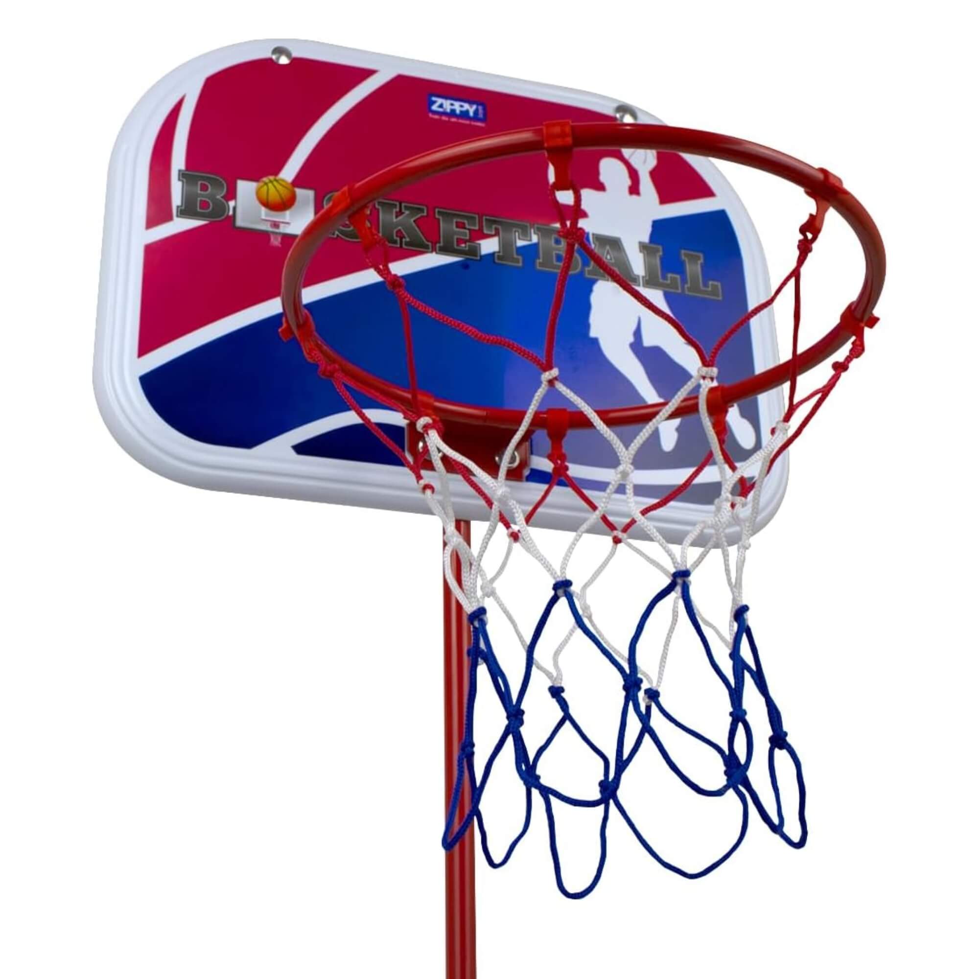Tabela de Basquete 2 em 1 Ajustável c/ Bomba e Bola Zippy Toys - 8601
