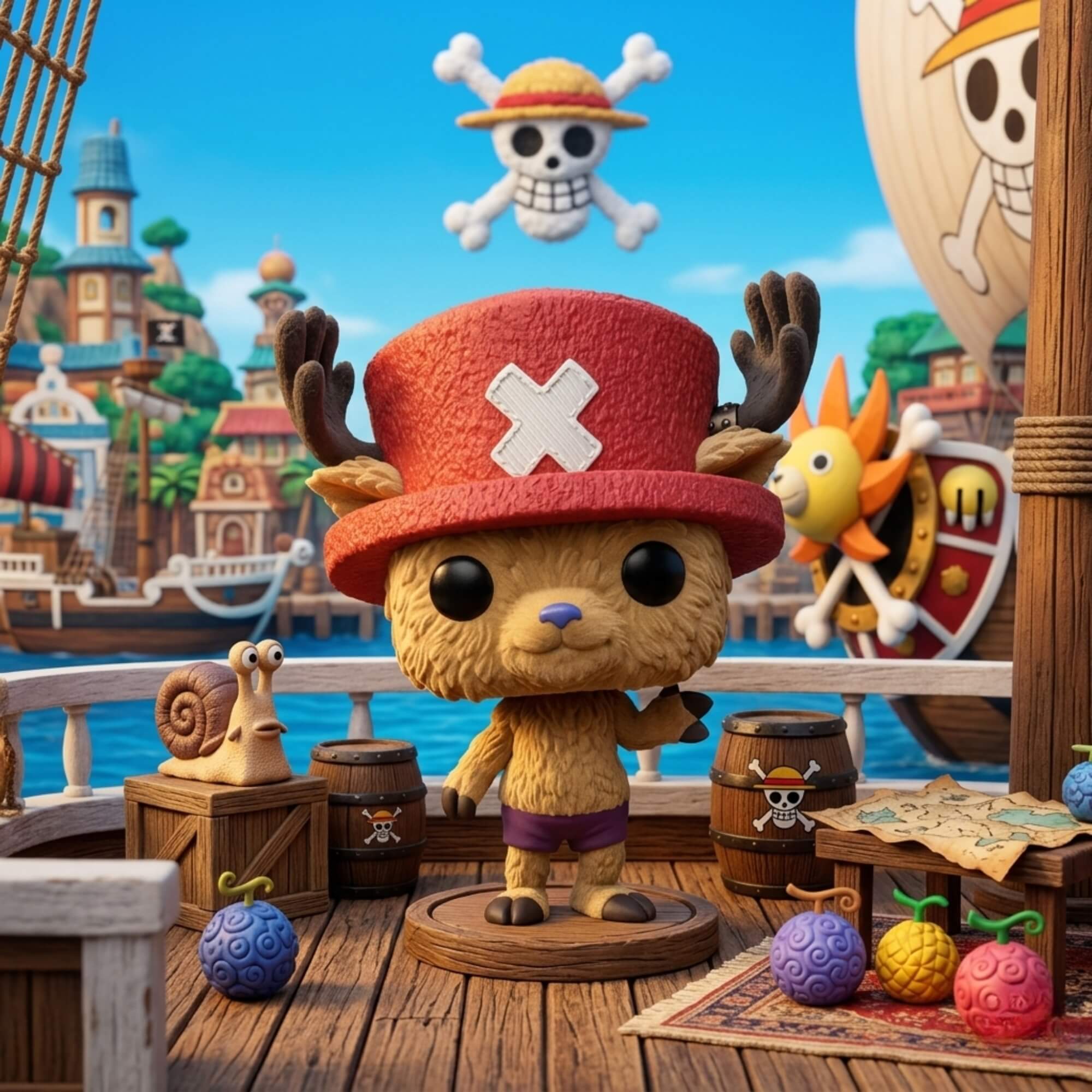 Boneco Funko Pop! One Piece Live Action - Chopper (Flocked) Candide - 12869