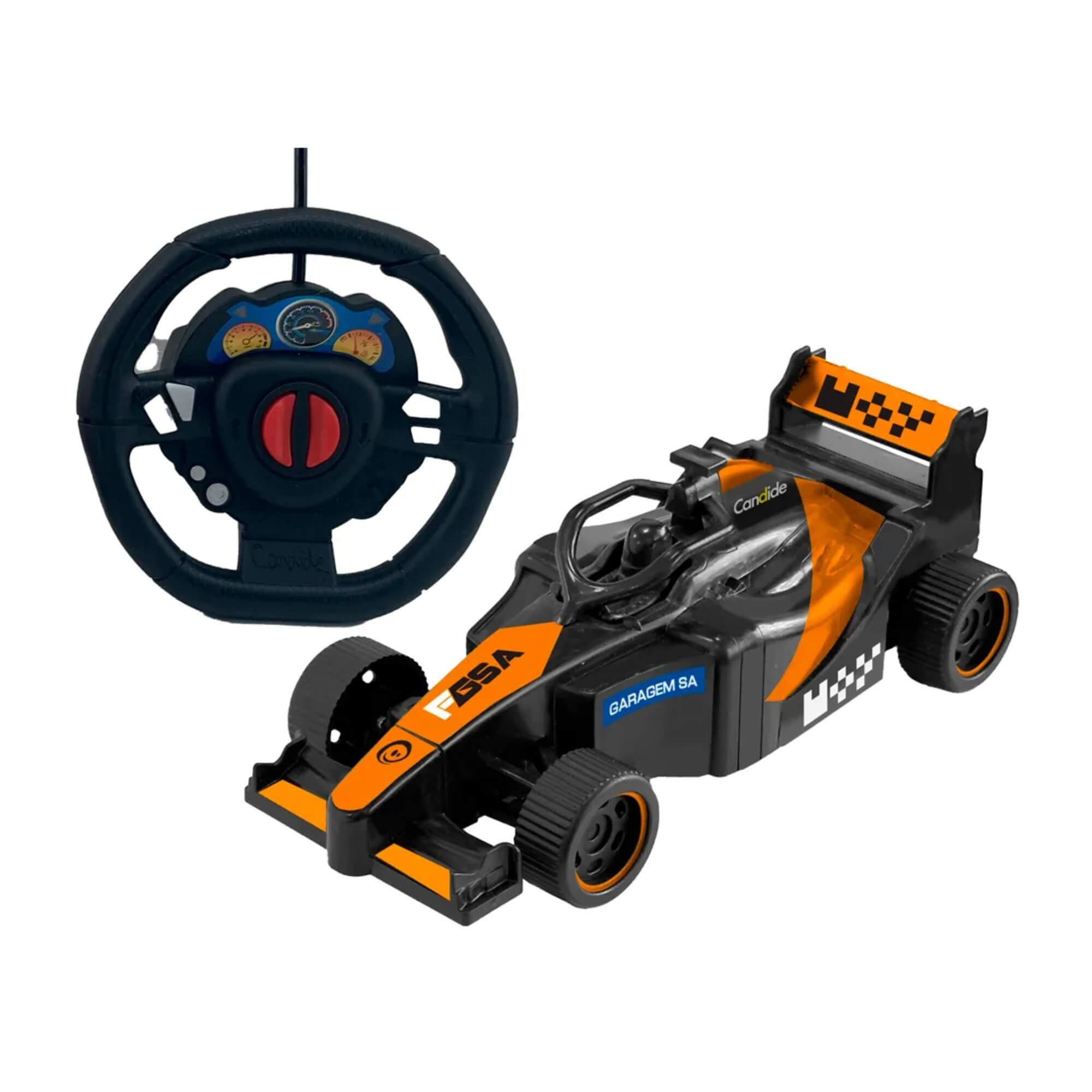 Carrinho de Controle Remoto Fórmula GSA Racing Team Sortido e Unitário Candide - 35005