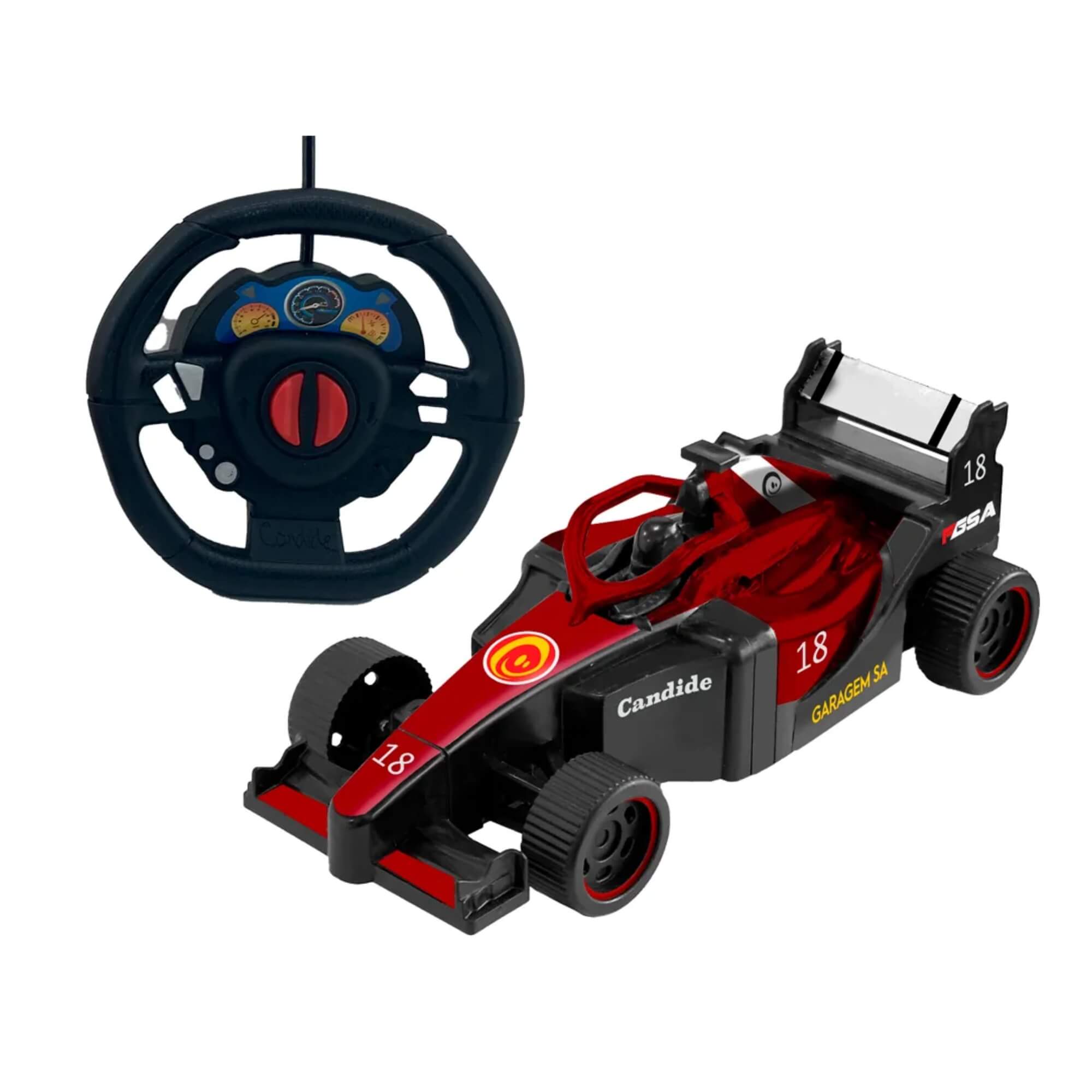 Carrinho de Controle Remoto Fórmula GSA Racing Team Sortido e Unitário Candide - 35005