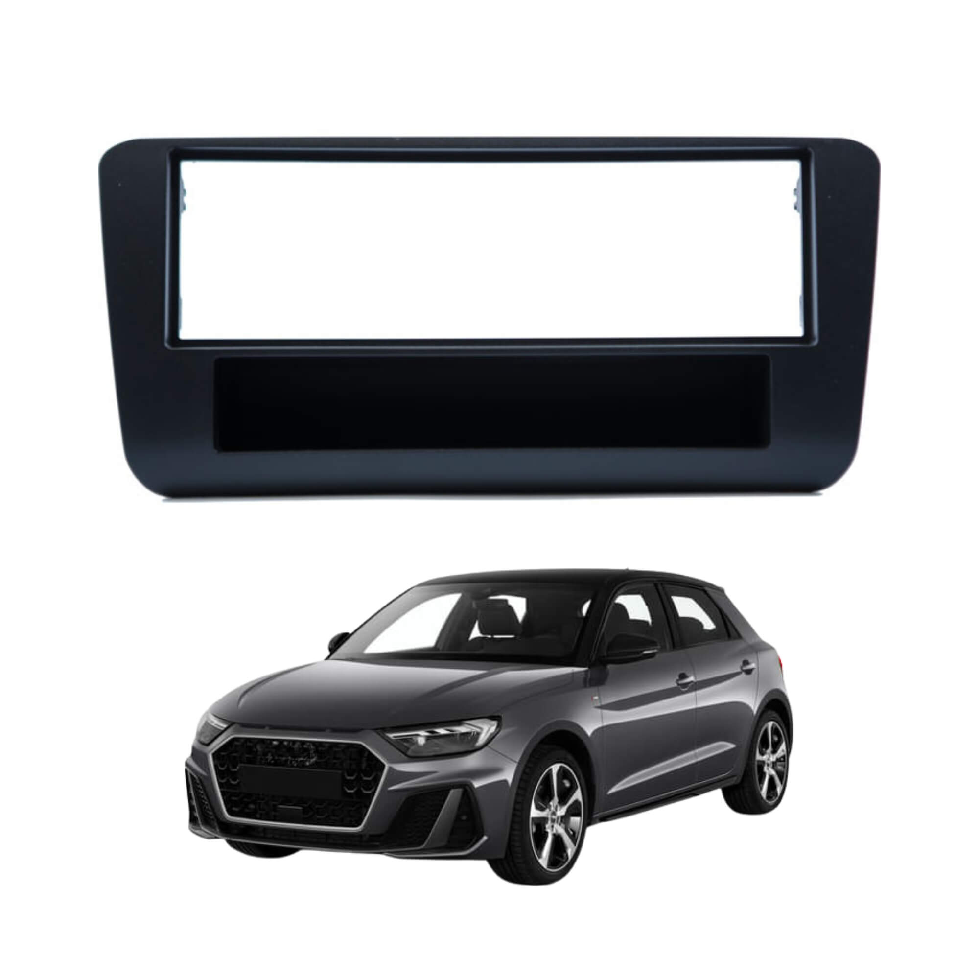 Moldura 1Din AUDI A1 2010 em diante cor Preta Expex - EPX 113
