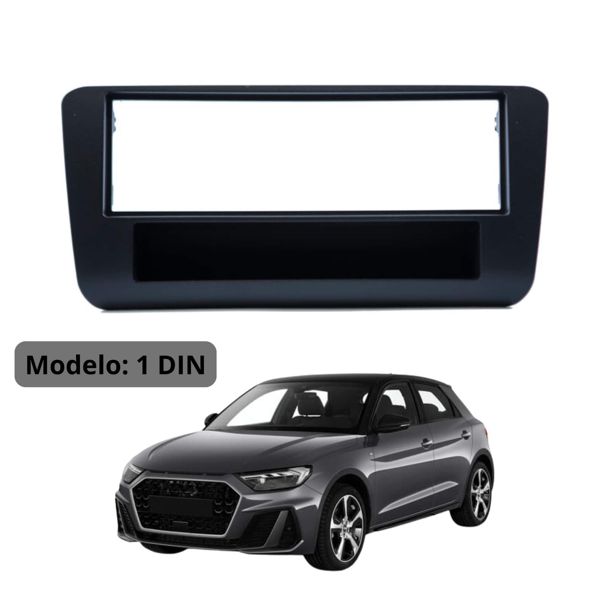 Moldura 1Din AUDI A1 2010 em diante cor Preta Expex - EPX 113