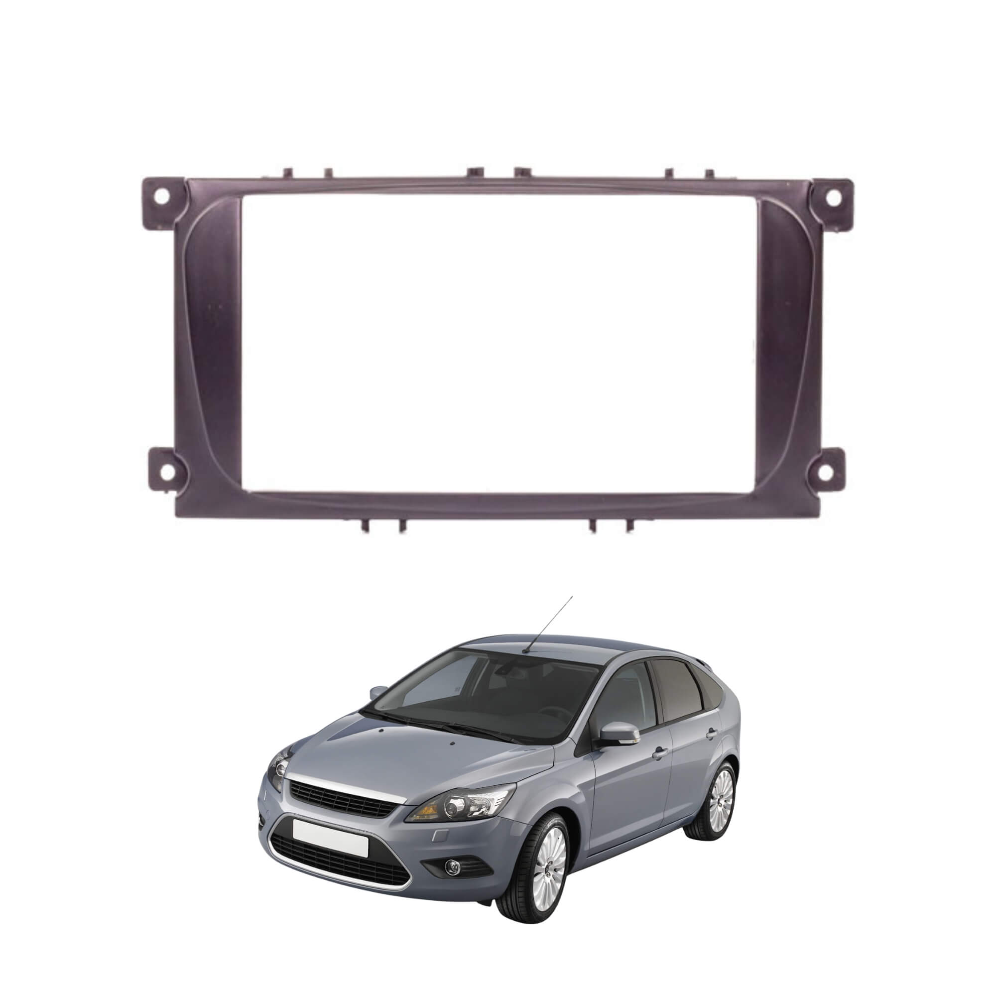 Moldura 2din preta Focus Hatch/Sedan 2009 a 2013 Padrão JP/CH Expex - EPX 363