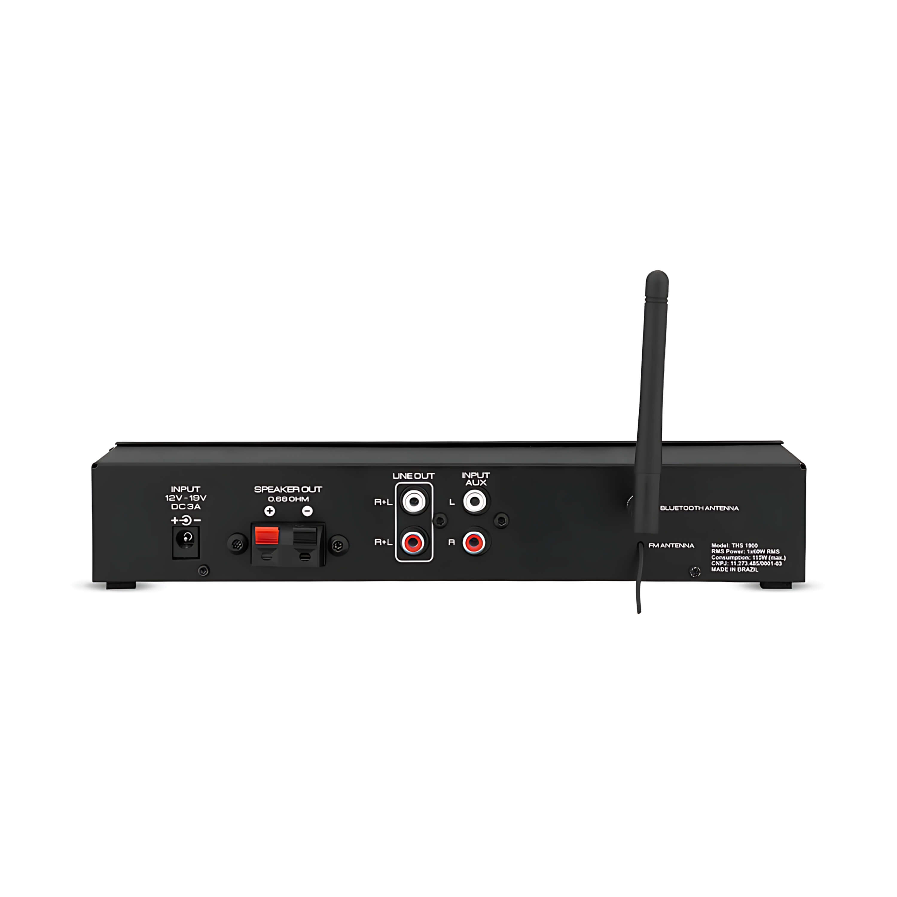 COMP Kit Amplificador THS 1900 60W Rms Receiver Taramps + 6 arandelas Leson Preta