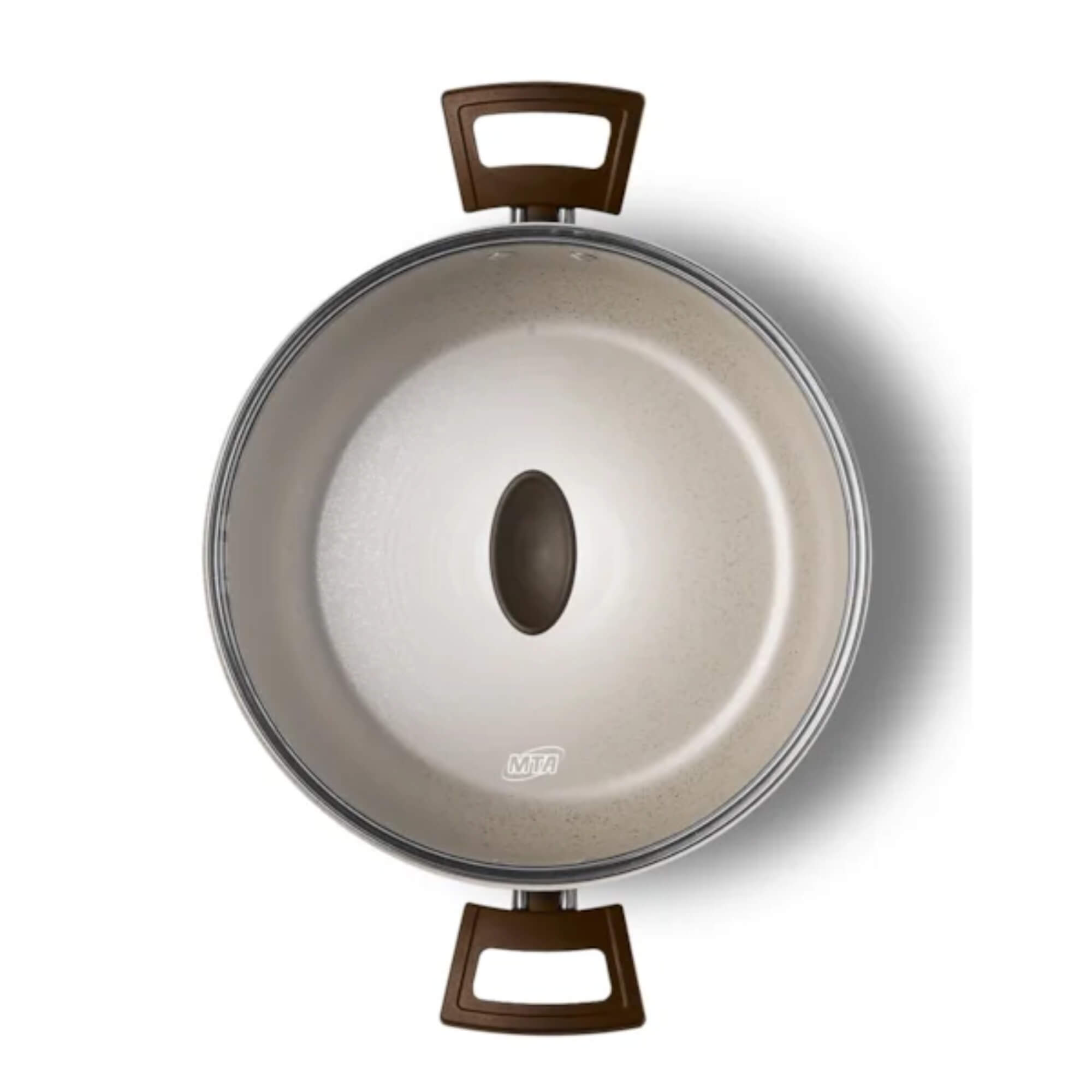 Panela Caçarola Aura Tampa de Vidro 2,4L Cor Baunilha Nº20 MTA - 1257