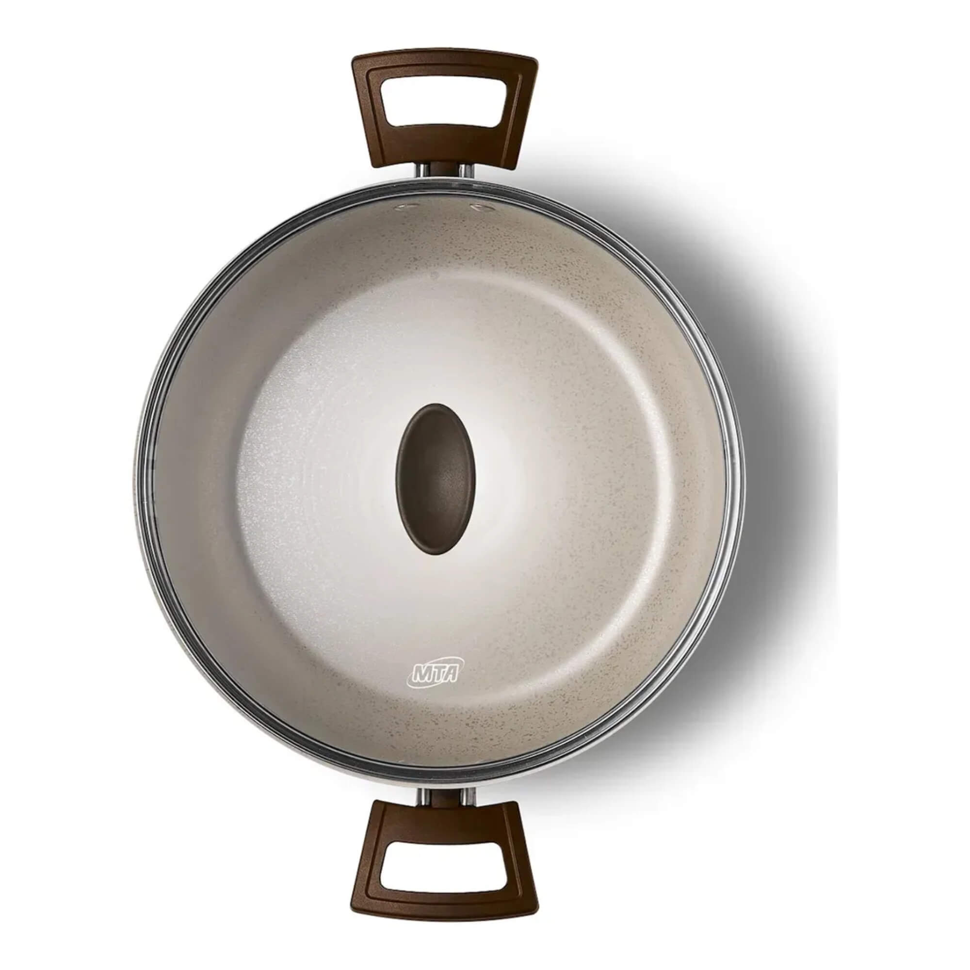 Panela Caçarola Aura Tampa De Vidro 3,3L Cor Baunilha Nº22 MTA - 1258