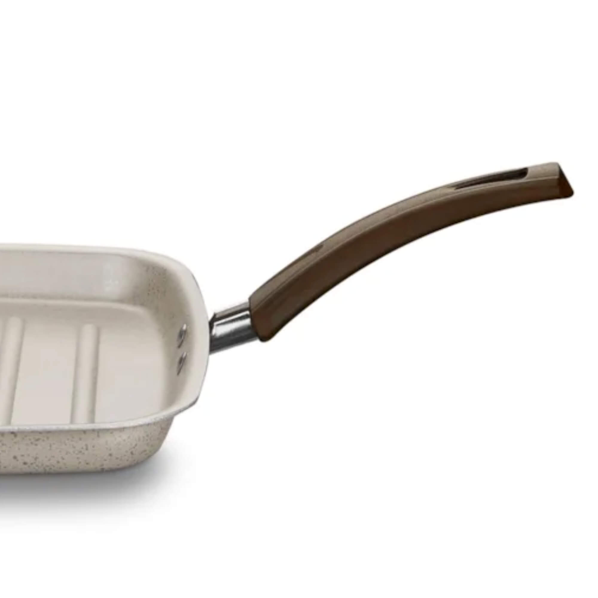 Frigideira Quadrada Grill em Alumínio Superflon Aura Cor Baunilha 1,1L MTA - 1280
