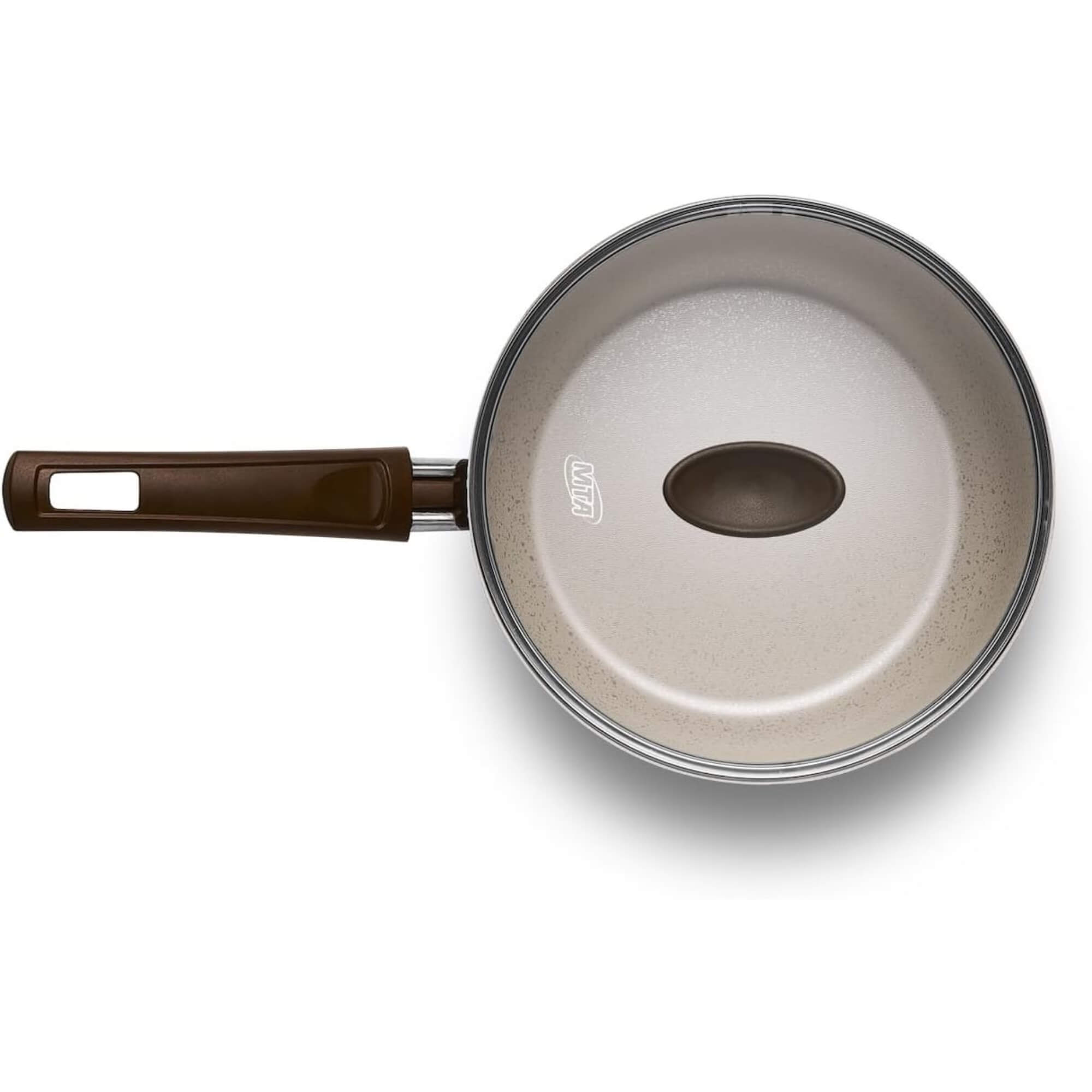 Panela de Alumínio Superflon com Tampa de Vidro Aura Cor Baunilha Nº18 1,8L MTA - 1261
