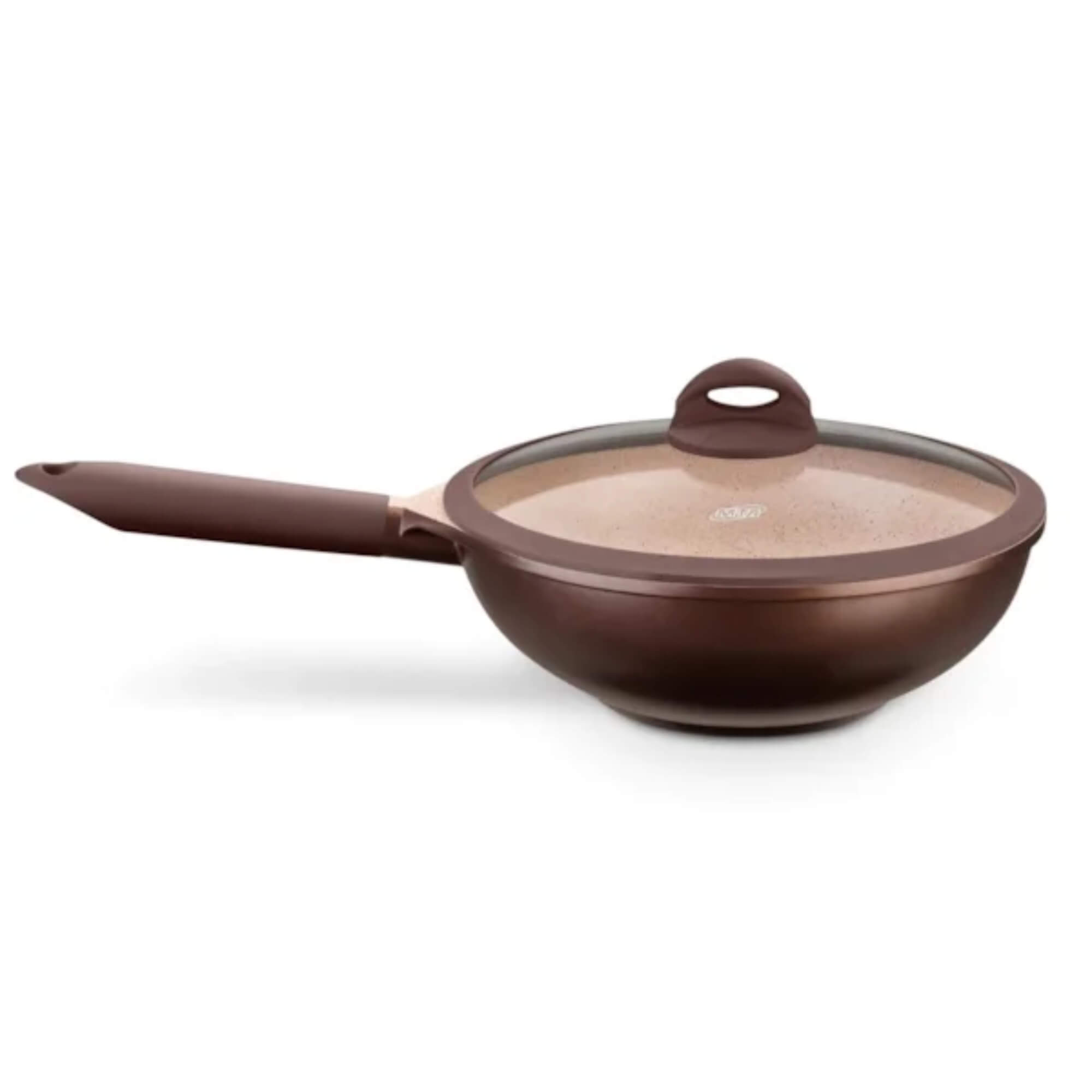 Panela Wok Belga Antiaderente Cerâmic Flon Alumínio com Fundo de Indução N°28 3,8L MTA - 8445