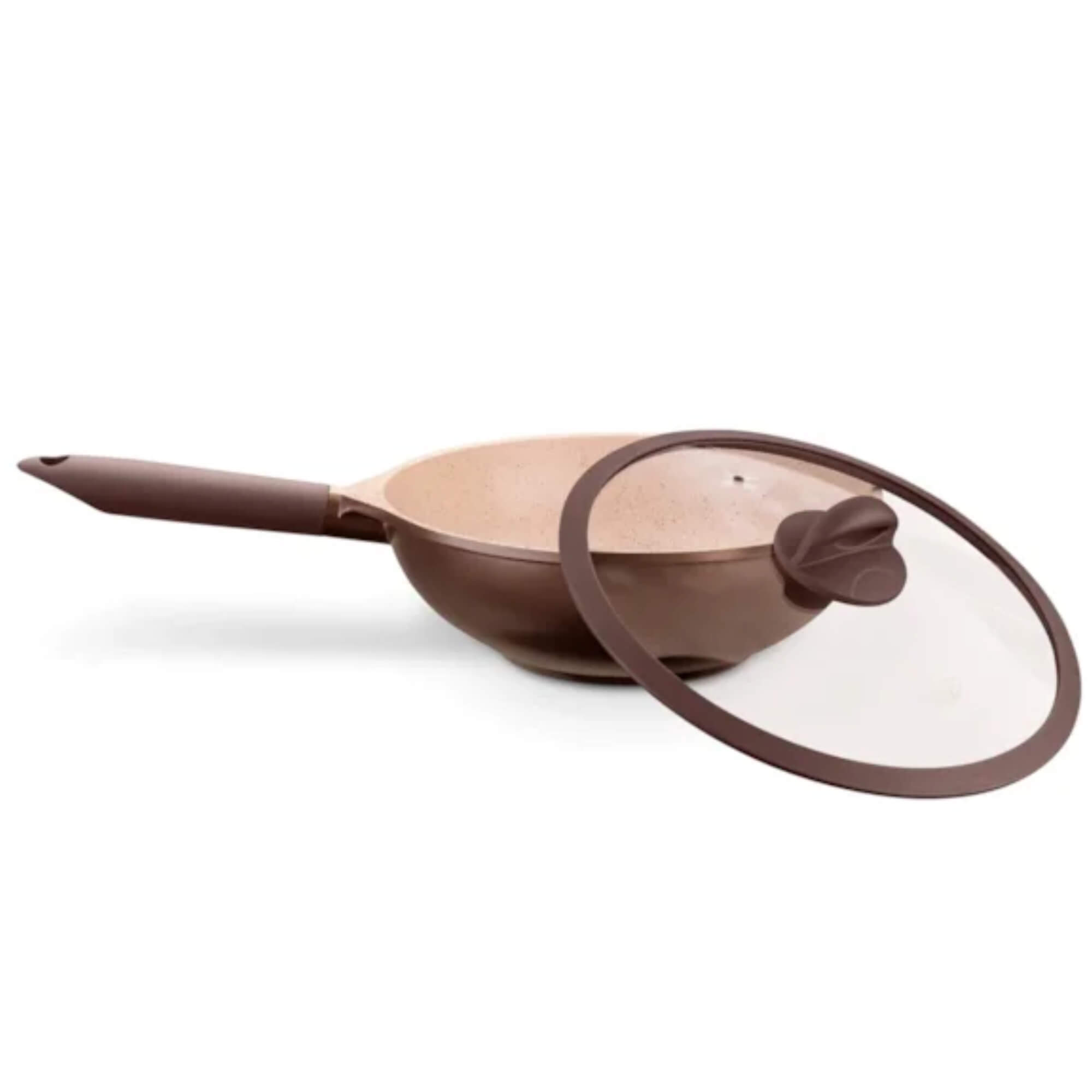 Panela Wok Belga Antiaderente Cerâmic Flon Alumínio com Fundo de Indução N°28 3,8L MTA - 8445