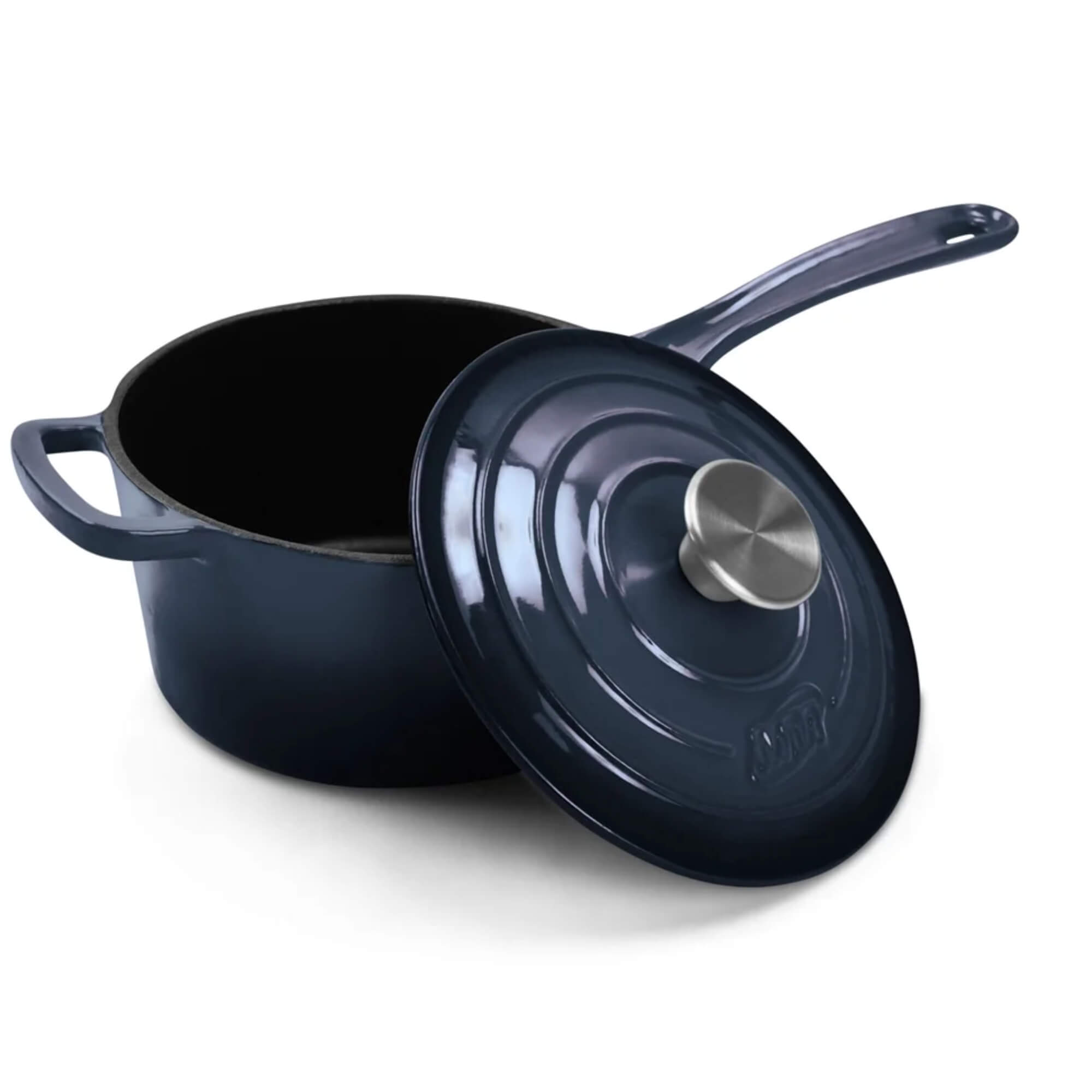 Jogo de Panela de Ferro Fundido Esmaltado 4 Peças Azul Celeste/Preto MTA - 1221