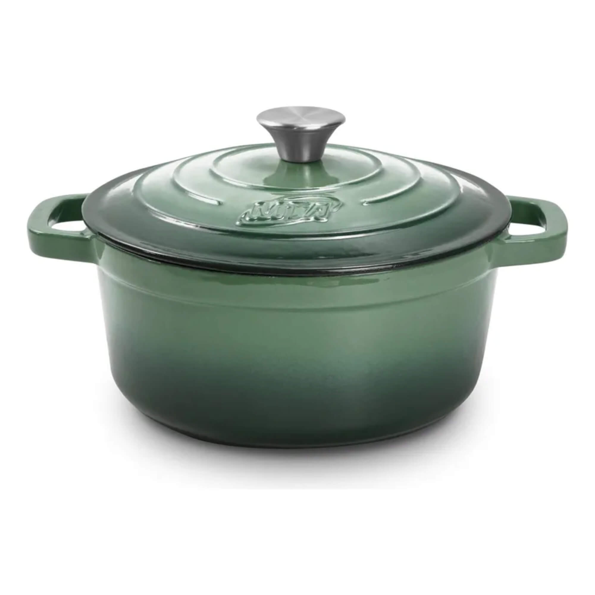 Jogo de Panelas de Ferro Fundido Esmaltado 4 Peças Verde Oliva/Preto MTA - 1220