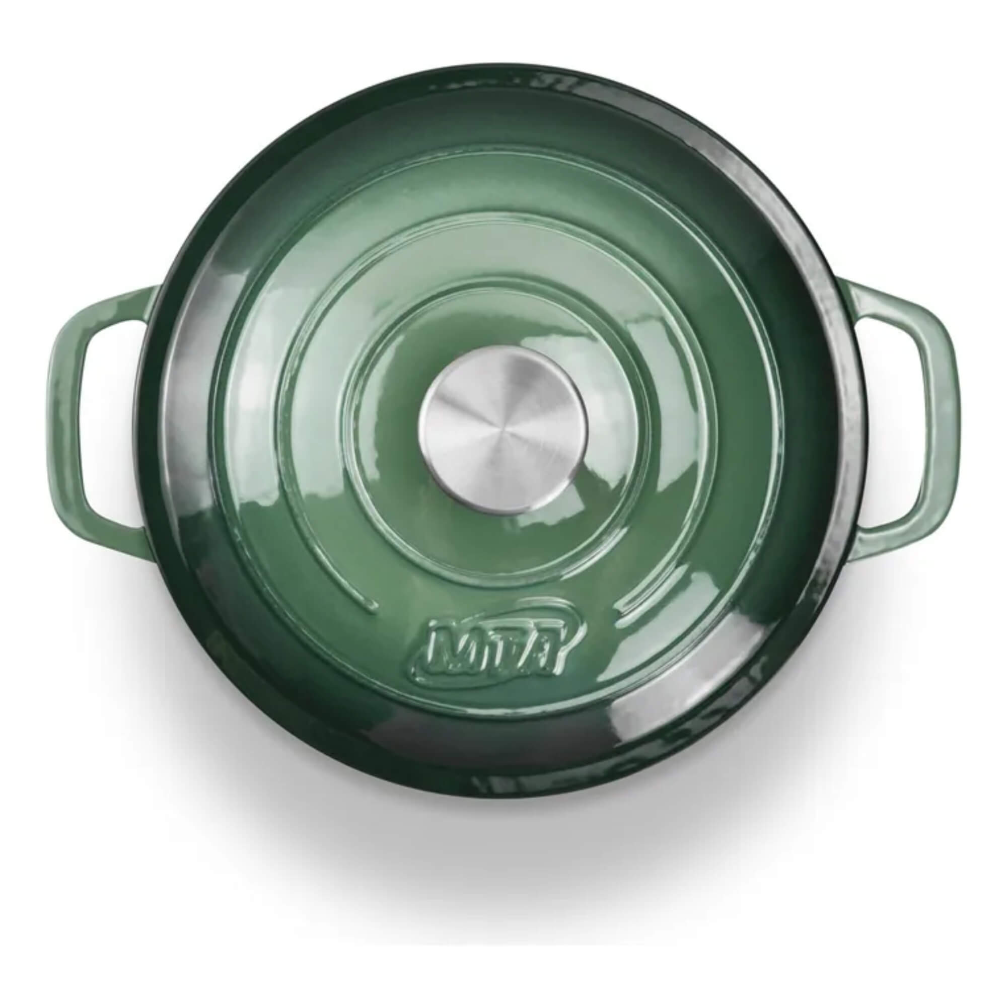 Jogo de Panelas de Ferro Fundido Esmaltado 4 Peças Verde Oliva/Preto MTA - 1220