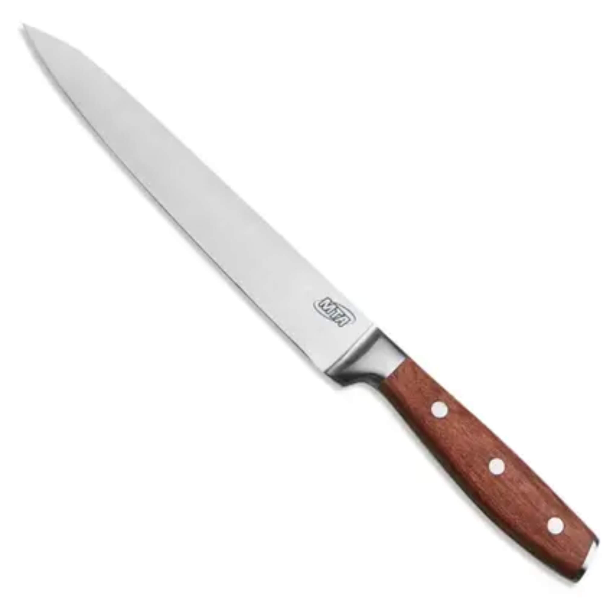 Faca Churrasco Profissional 8" Monobloco Cabo Madeira MTA - 9127