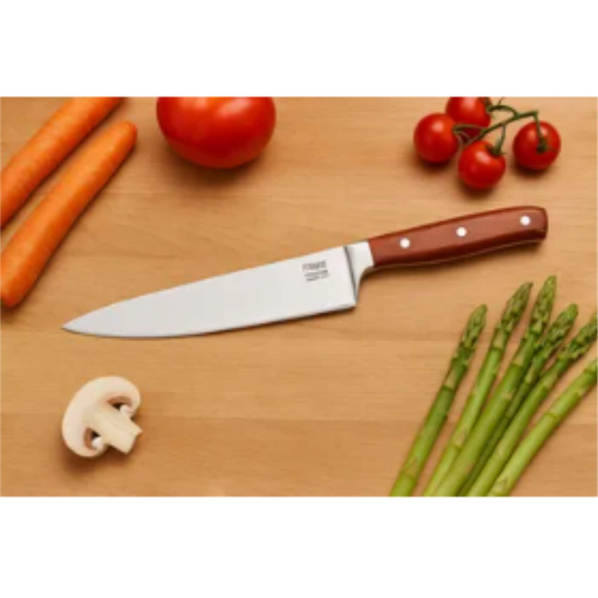 Faca Churrasco Profissional 8" Monobloco Cabo Madeira MTA - 9127