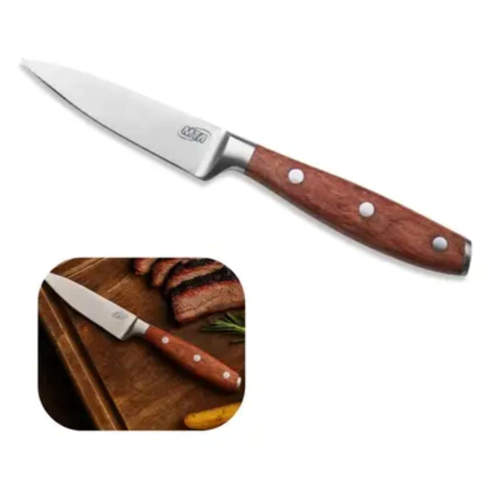 Faca para Frutas e Verduras 3.5 Monobloco Cabo Madeira MTA - 9130