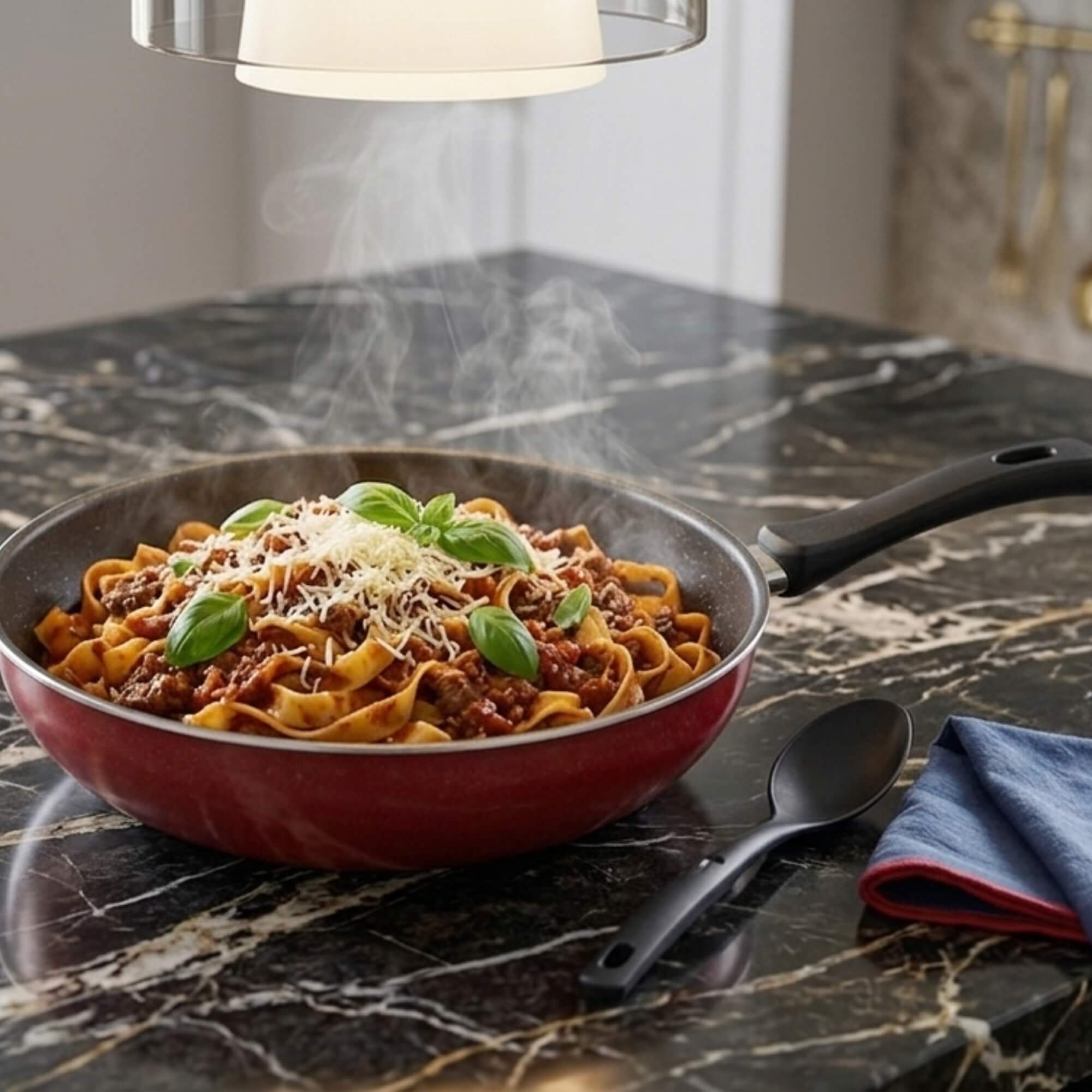 Panela Wok de Alumínio Antiaderente cor cereja n.24 2,8L MTA - 8976
