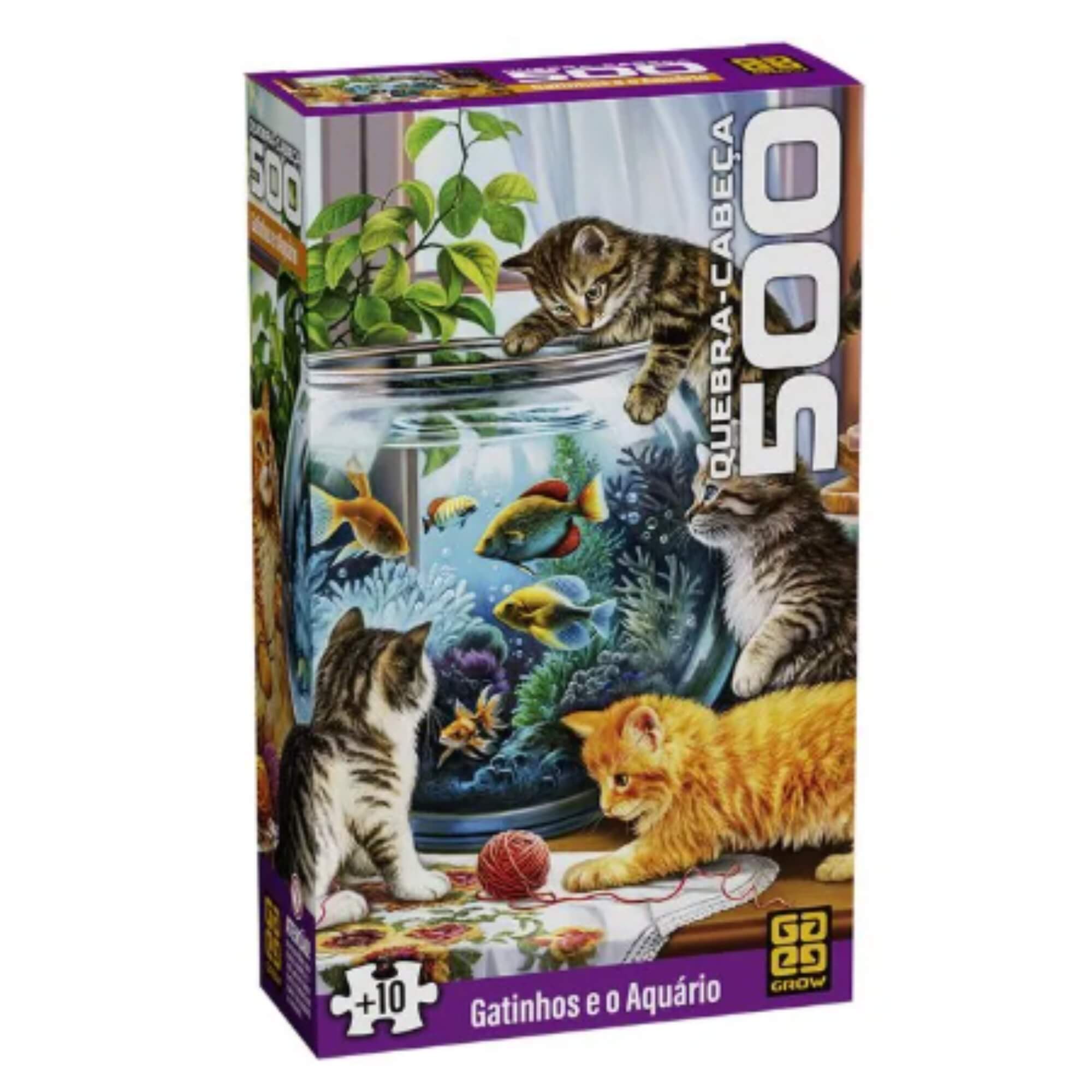 Quebra-cabeça 500 peças Gatinhos e o Aquário Grow - 05161