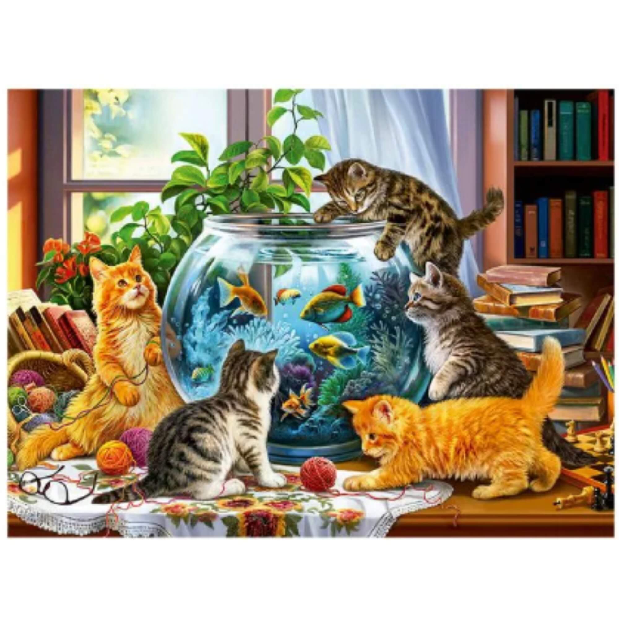 Quebra-cabeça 500 peças Gatinhos e o Aquário Grow - 05161