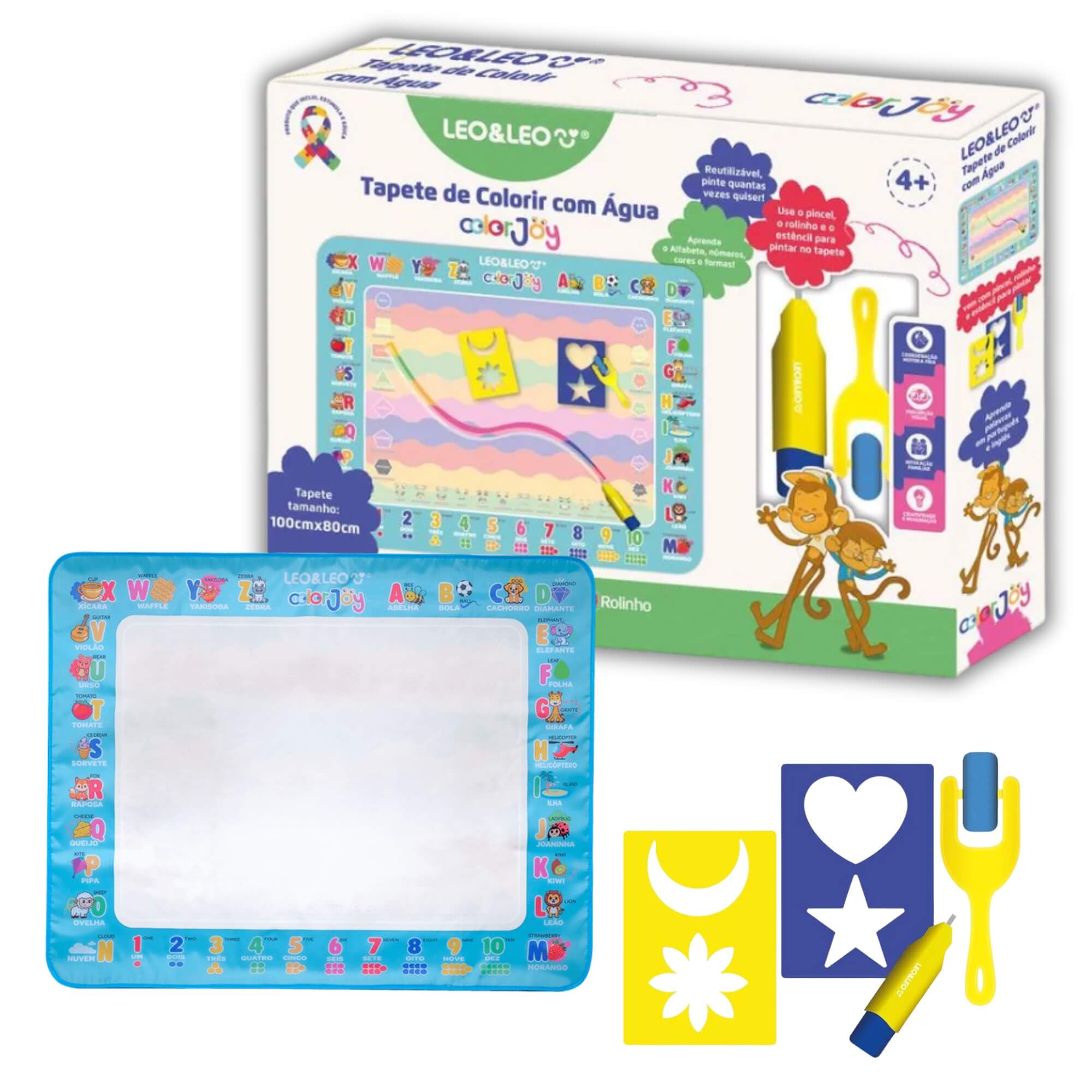 Tapete de Colorir com Água Color Joy Caixa Leo&Leo Leonora - 10831