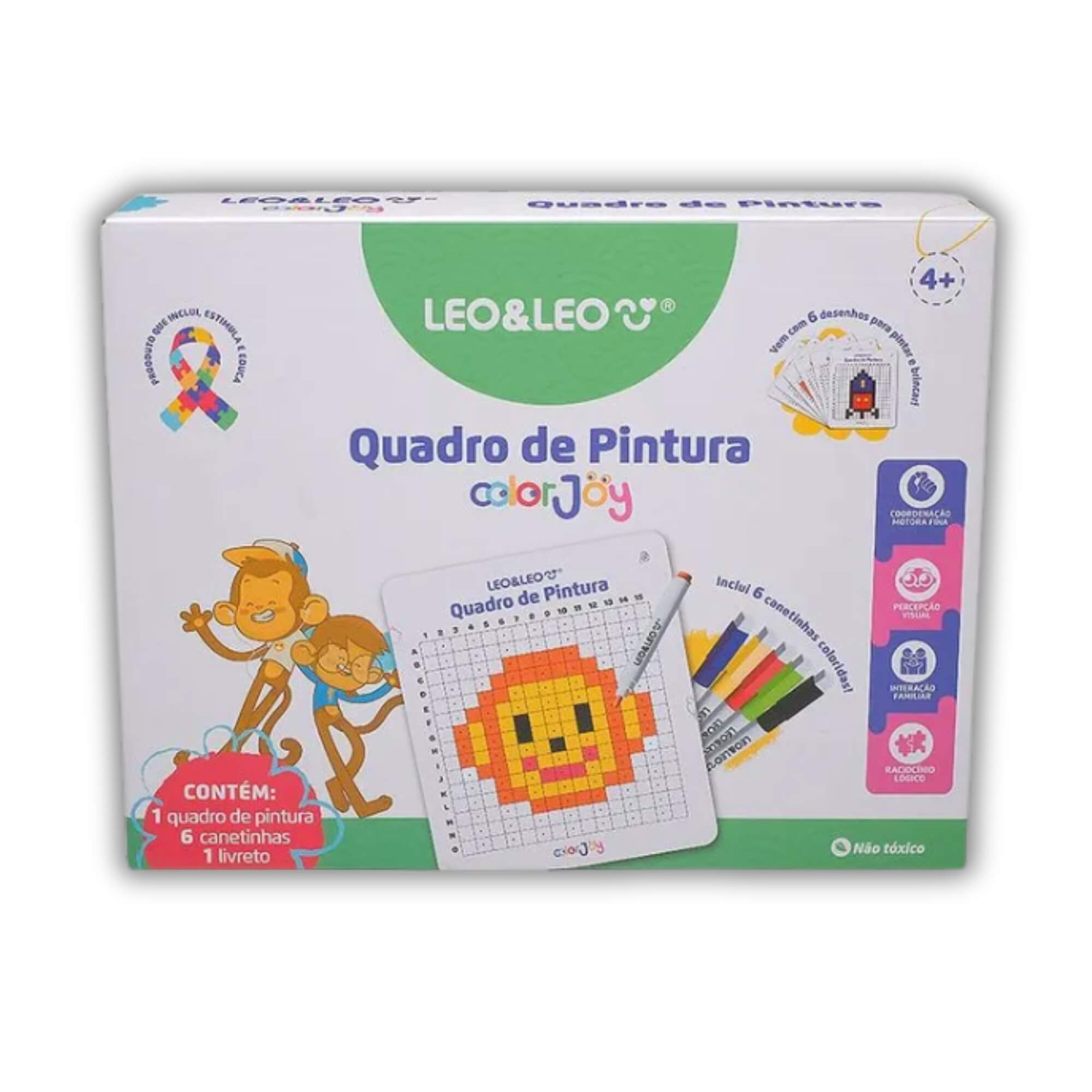 Quadro de Pintura Color Joy Pixel Caixa Leo&Leo Leonora - 10836