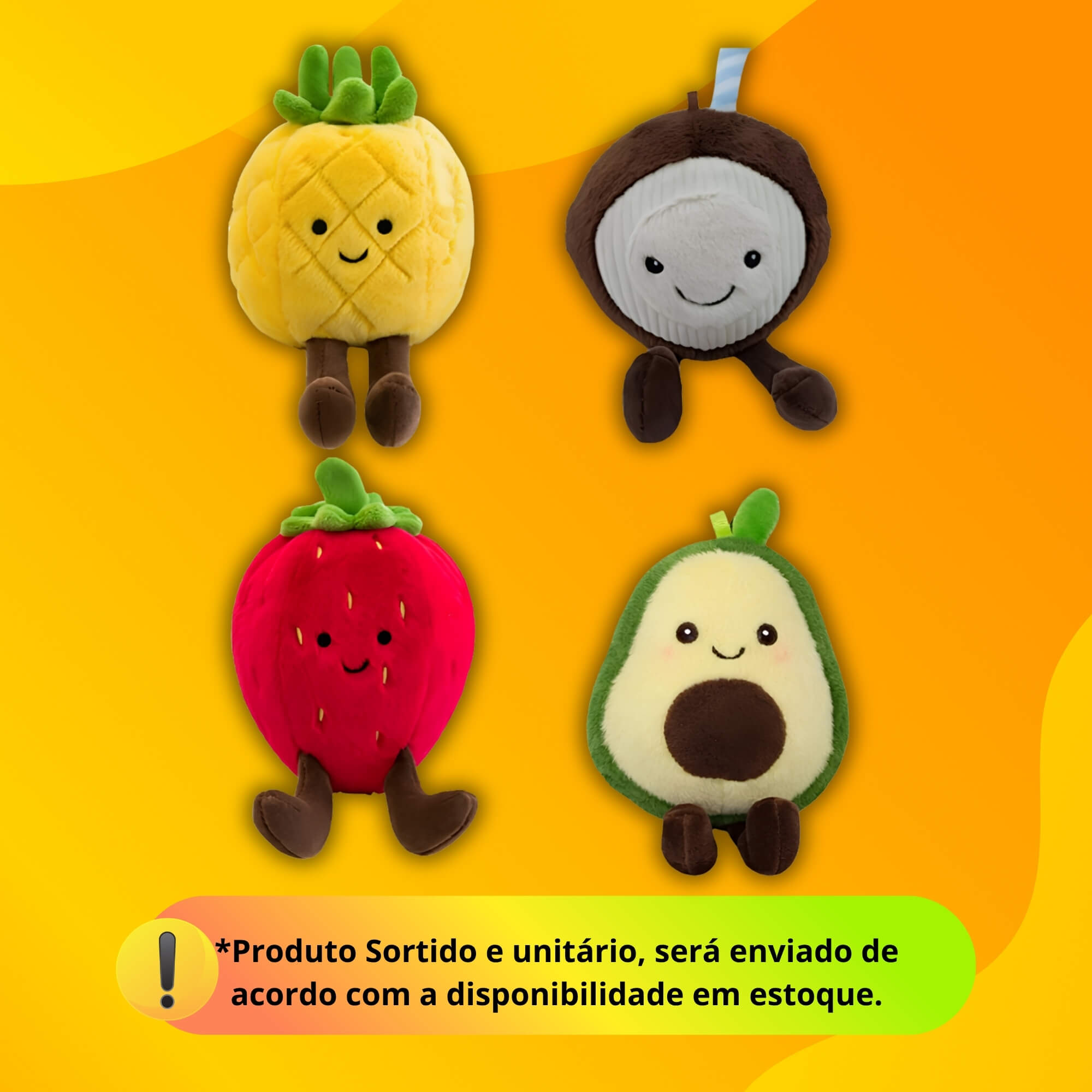 Pelúcia Mini Hortifruti Frutinhas - Sortido e Unitário BBR - R3774