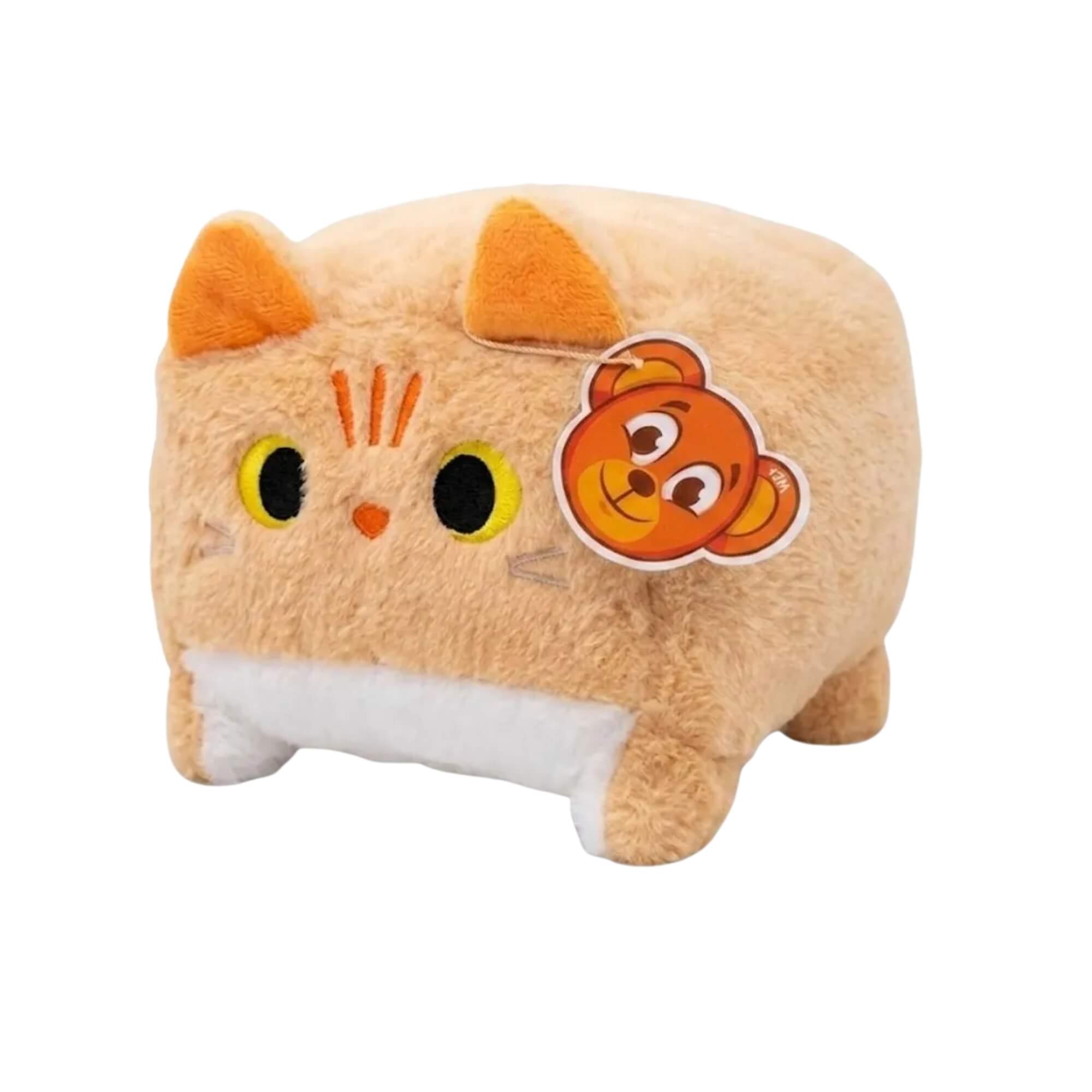 Pelúcia Quadrada Gatinho Marrom 20cm Infantil Macia BBR - R3609