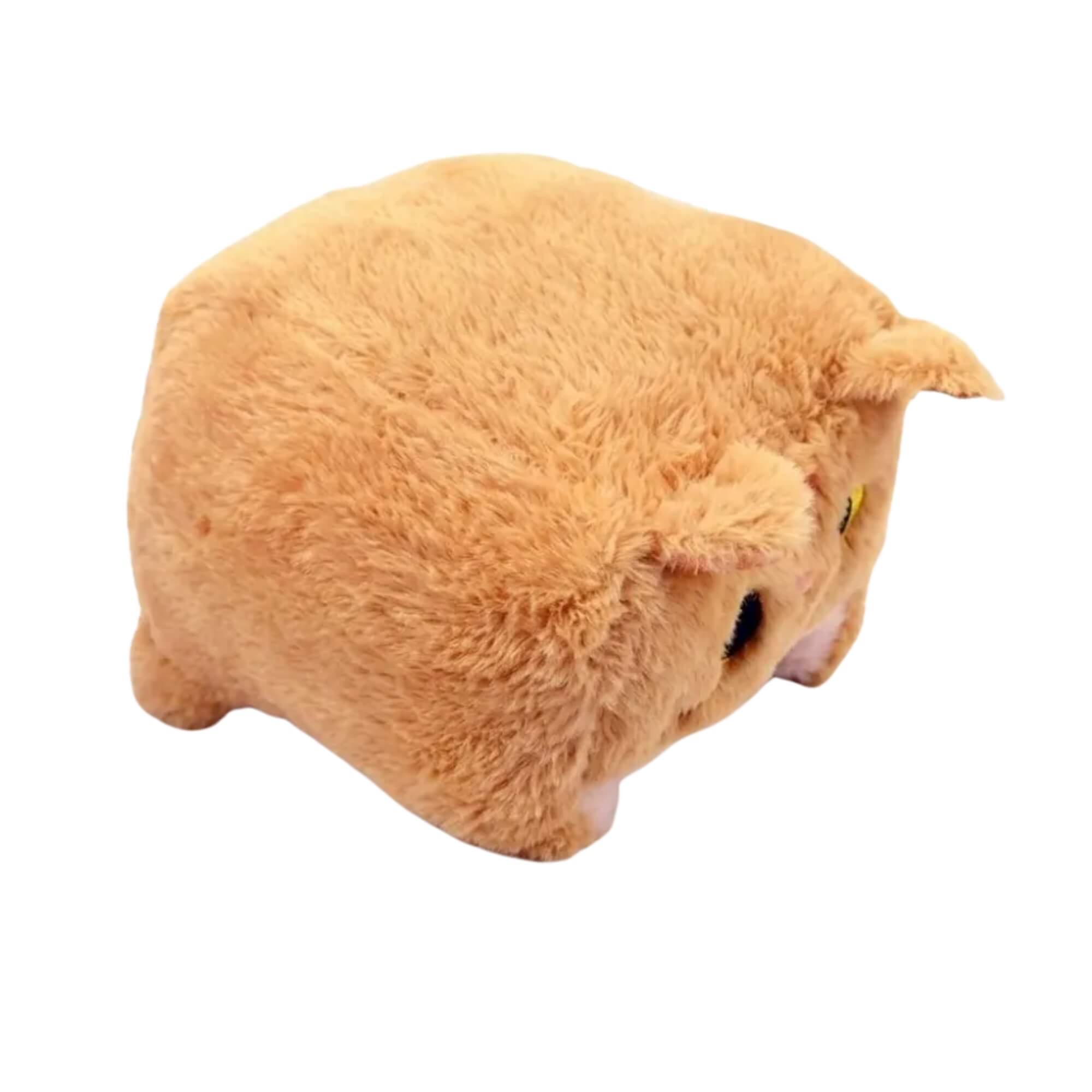 Pelúcia Quadrada Gatinho Marrom 20cm Infantil Macia BBR - R3609